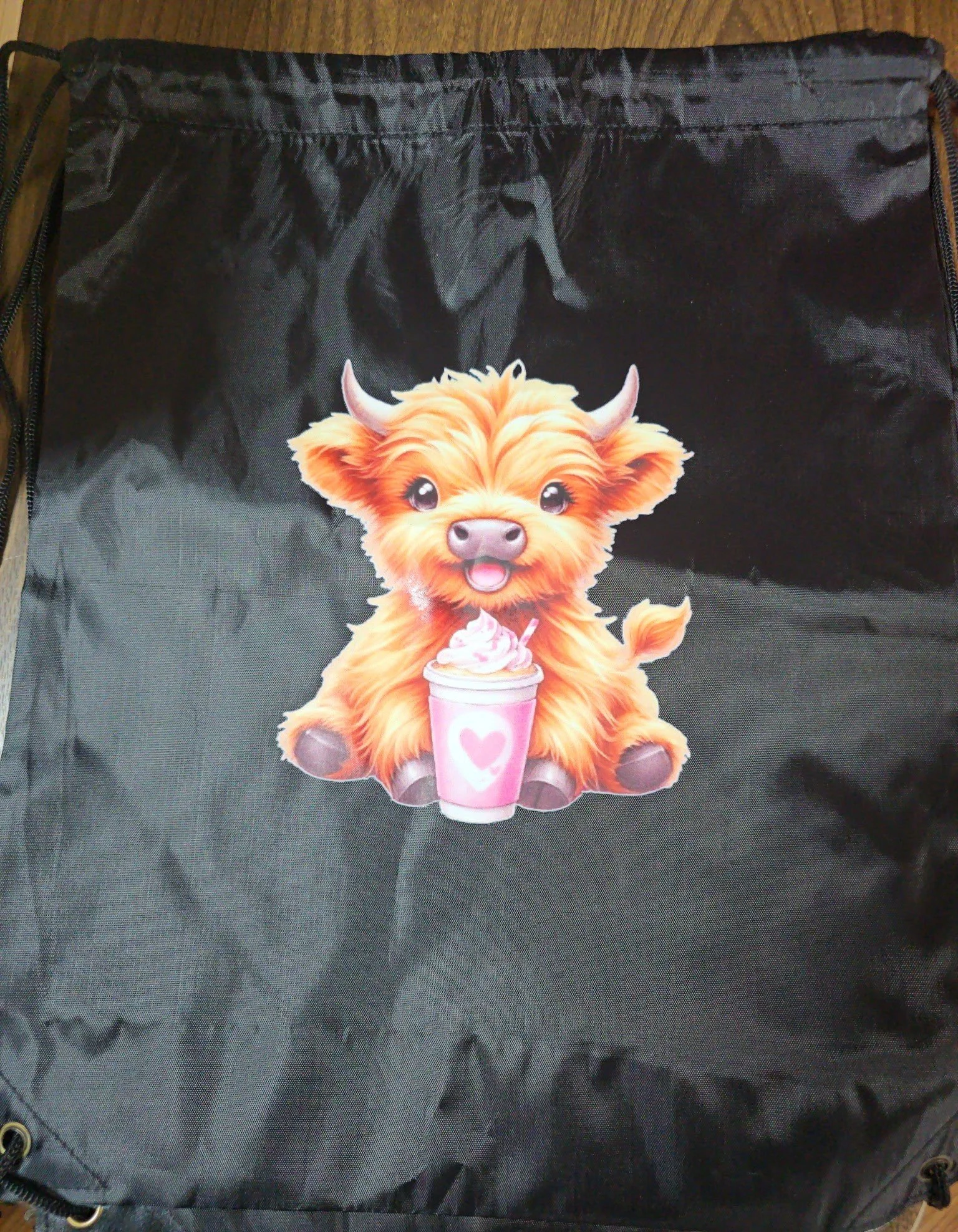 Sweet Treat Highland Cow– Drawstring Bag