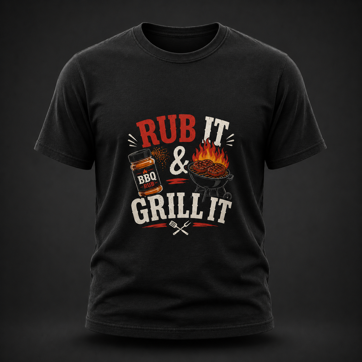 Rub It & Grill It Funny BBQ Adult T-Shirt