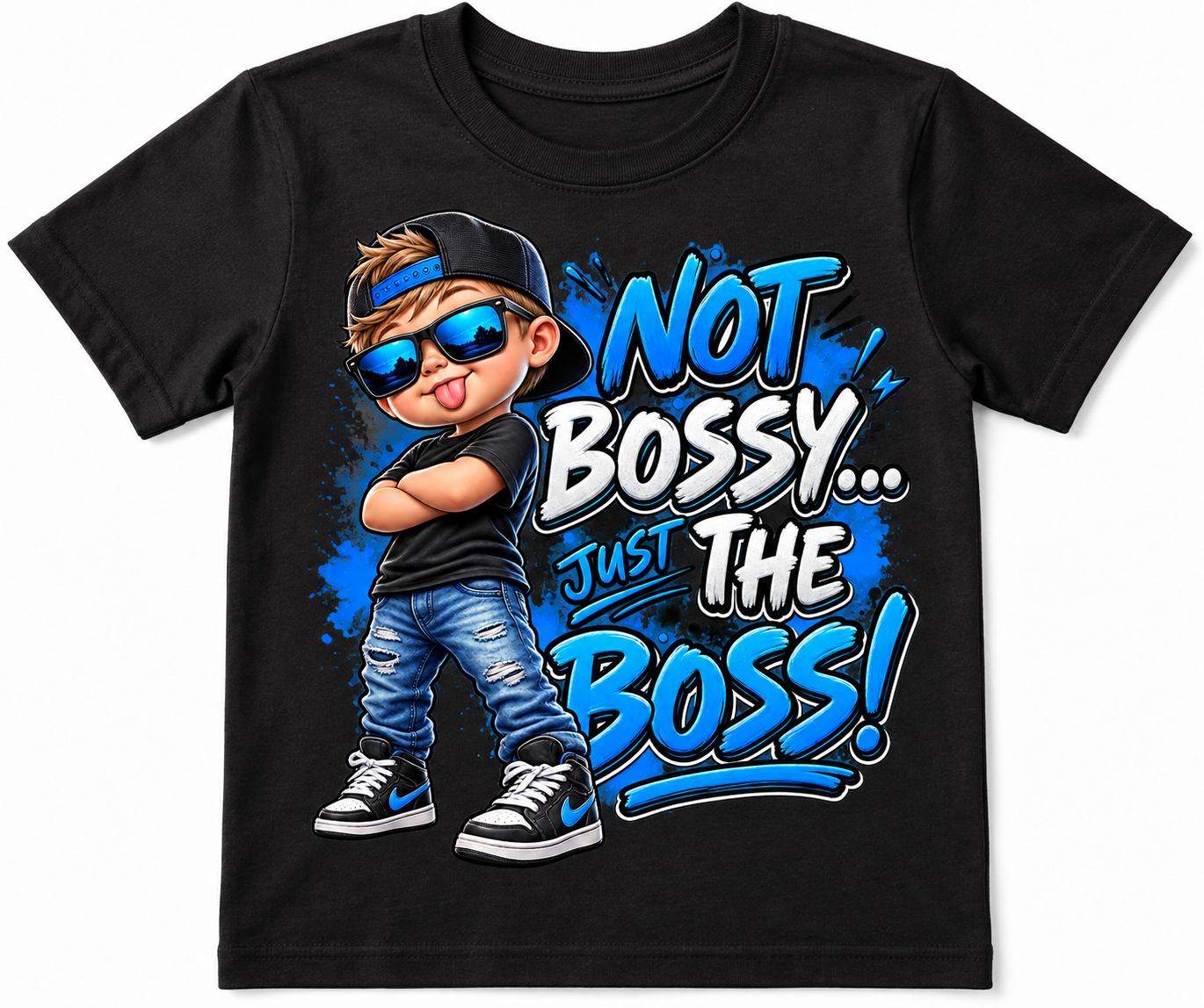 Not Bossy… Just the Boss! – Funny Boys’ Youth T-Shirt