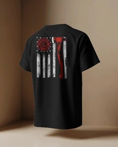 Fire Dept Flag Axe & Shield