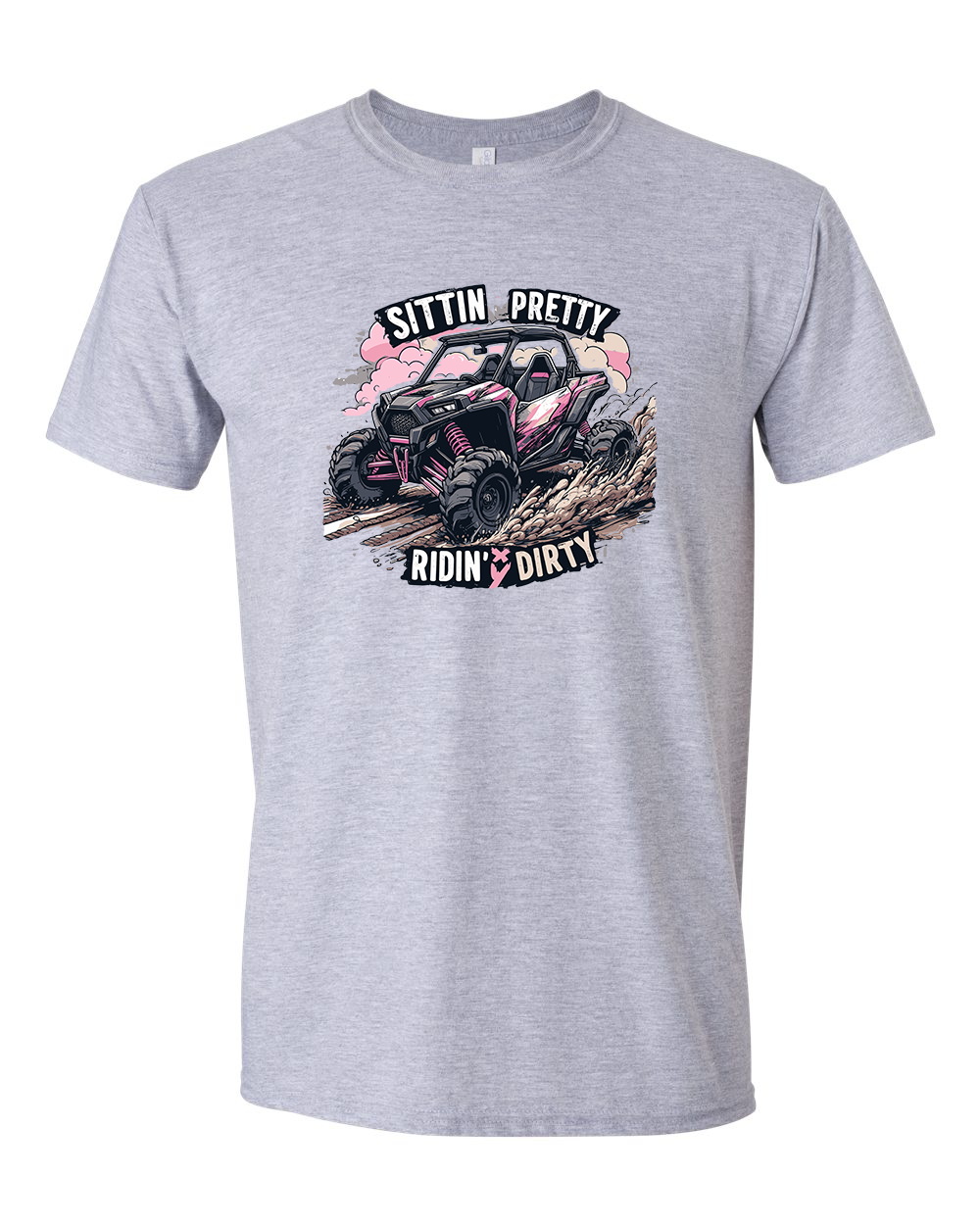 Sitin pretty ridin dirty Light gray t shirt.png