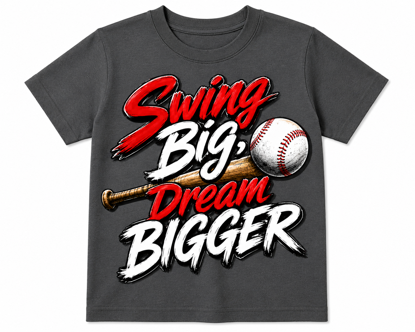 Swing Big, Dream Bigger Youth Baseball T-Shirt