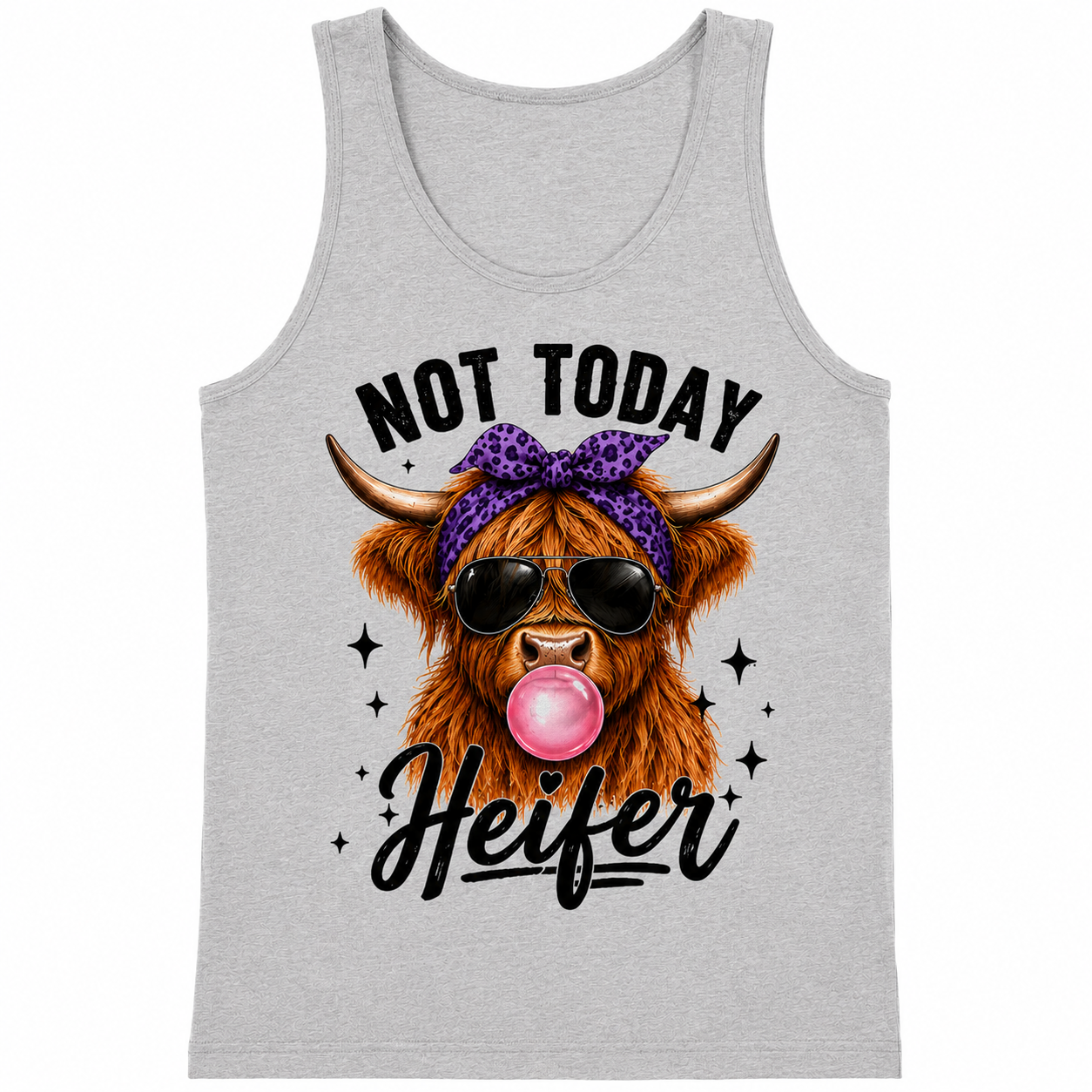 Not Today Heifer Highland Cow Tank Top