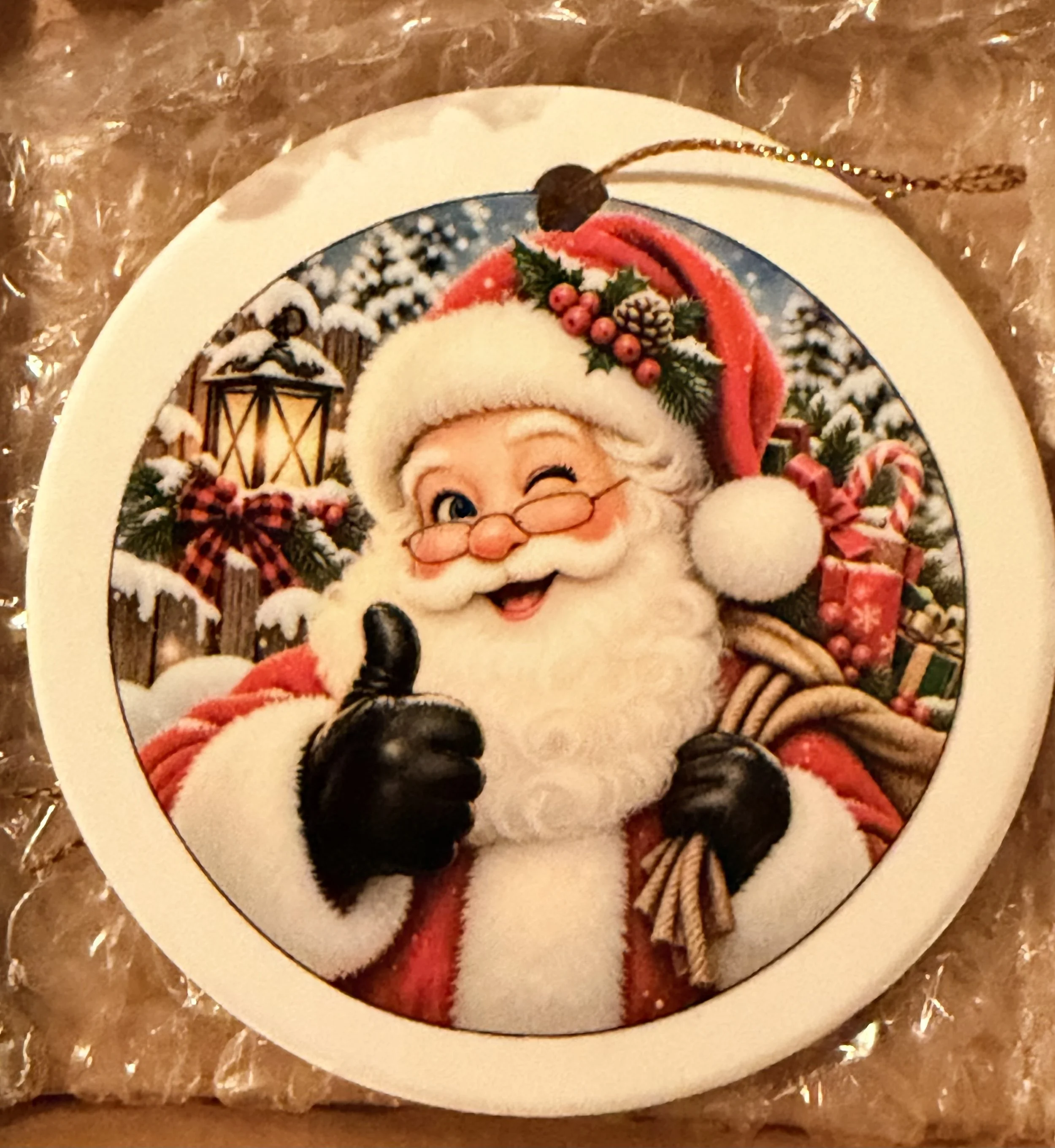 Jolly Santa Claus Christmas Cheer – Ceramic Ornament