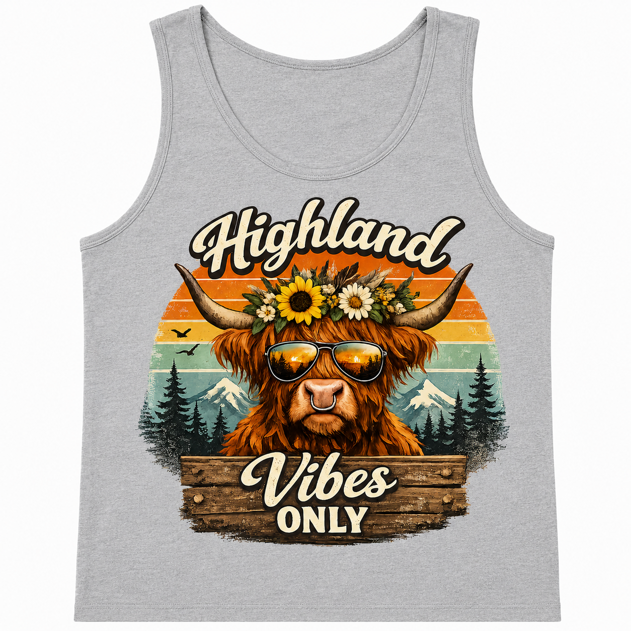 Highland Vibes Only Highland Cow Tank Top