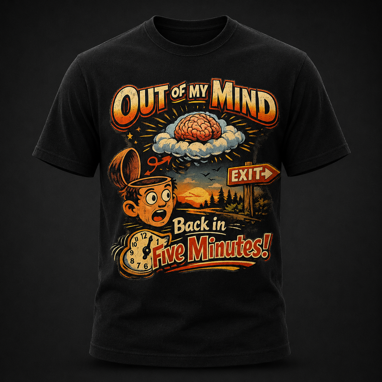 Out of My Mind – Back in Five Minutes Adult T-Shirt