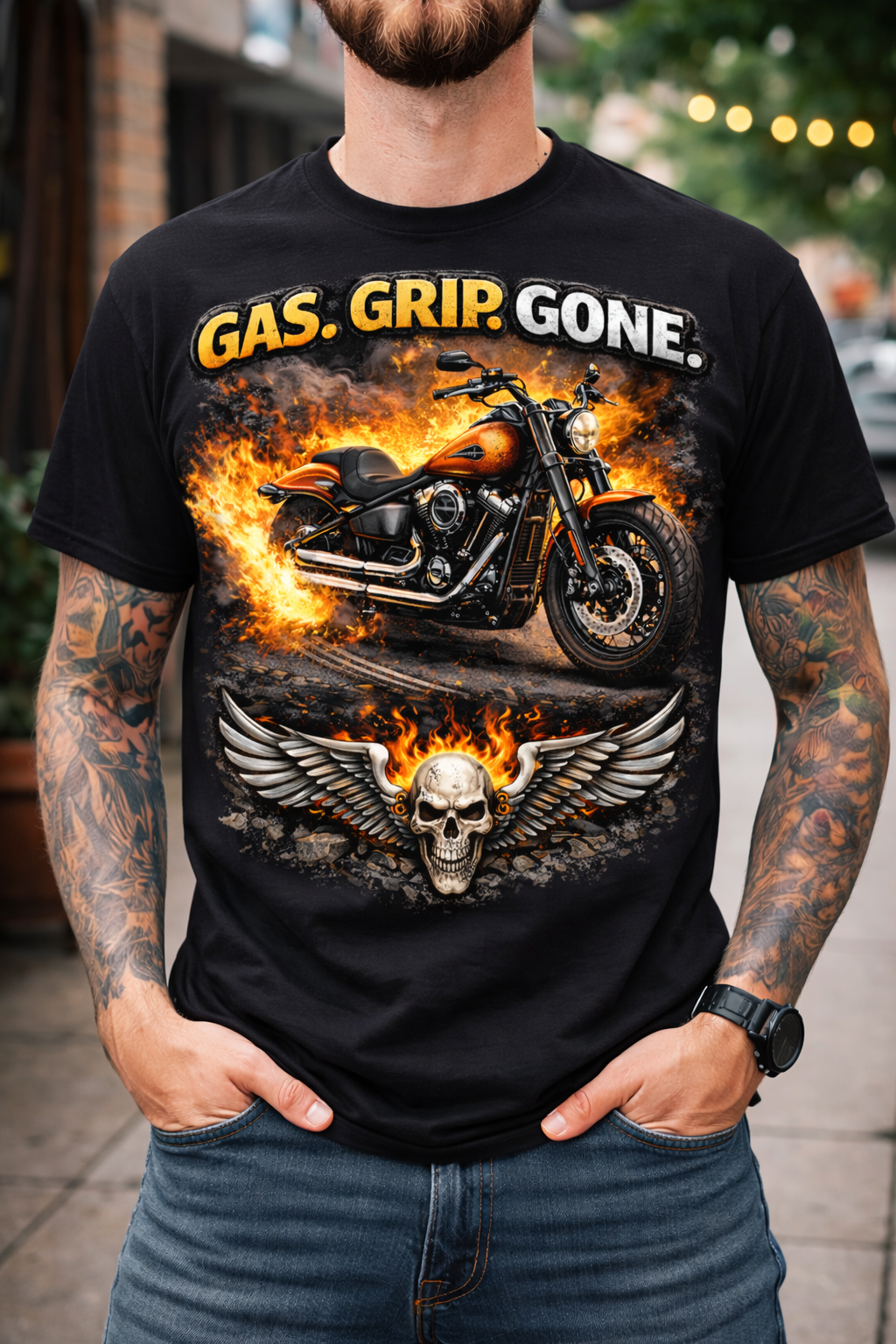 'Gas, Grip, Gone' Motorcycle Tee