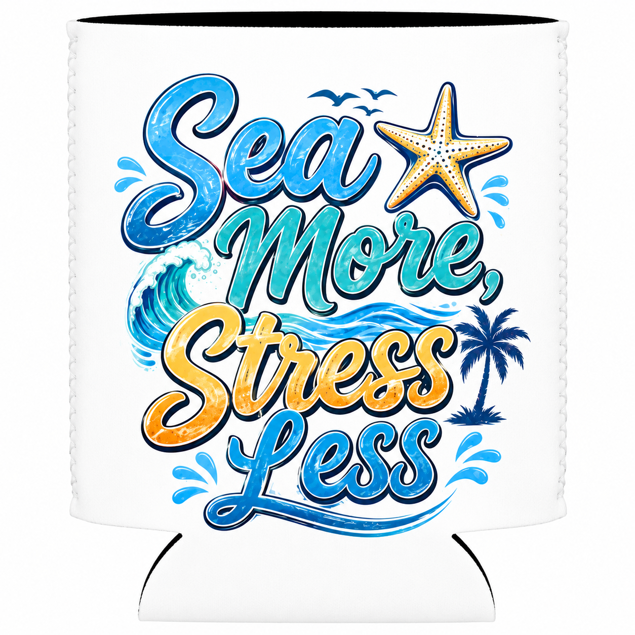 Sea More, Stress Less Beach Can Cooler