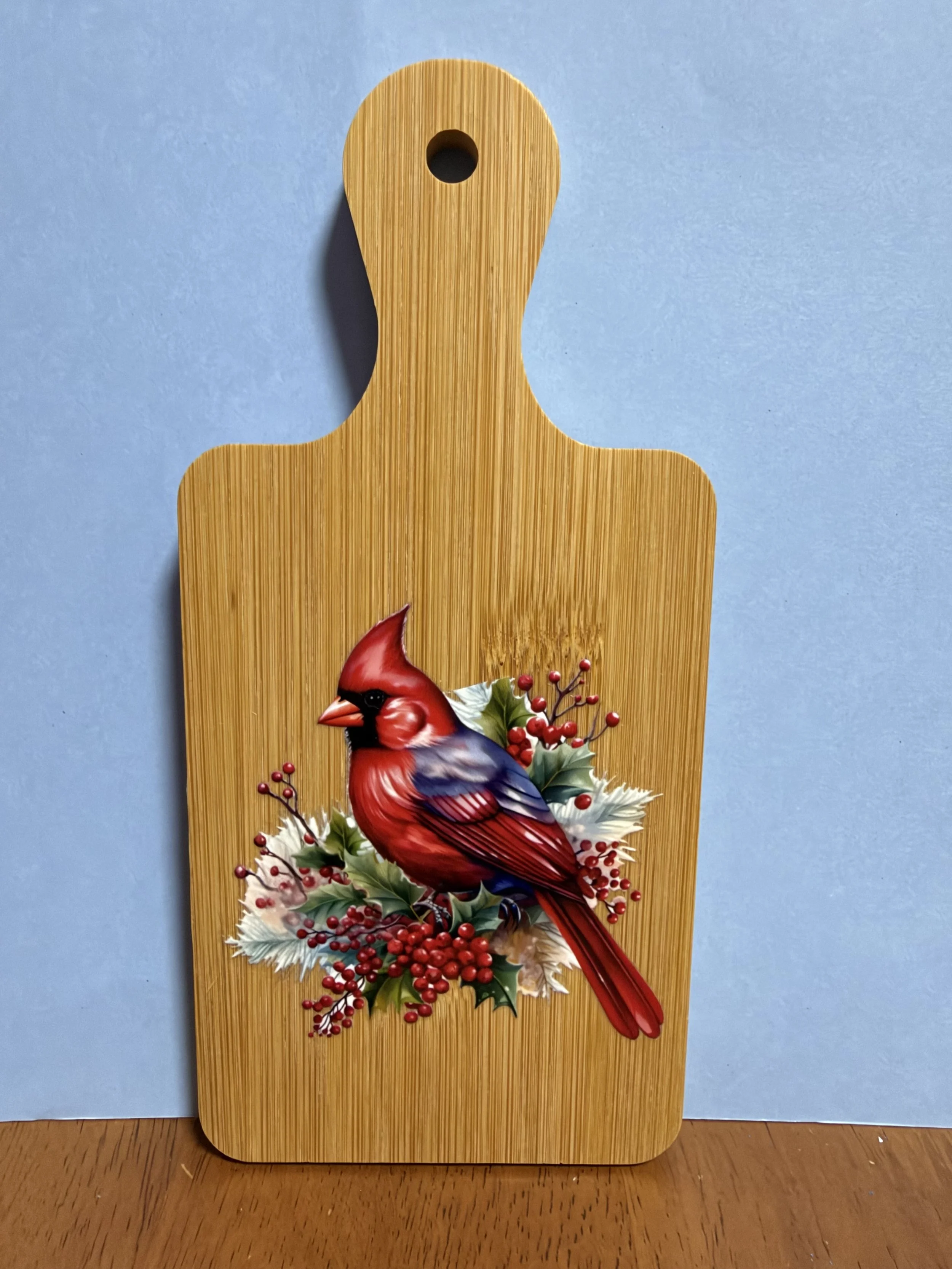 Christmas Cardinal Bamboo Decorative Board