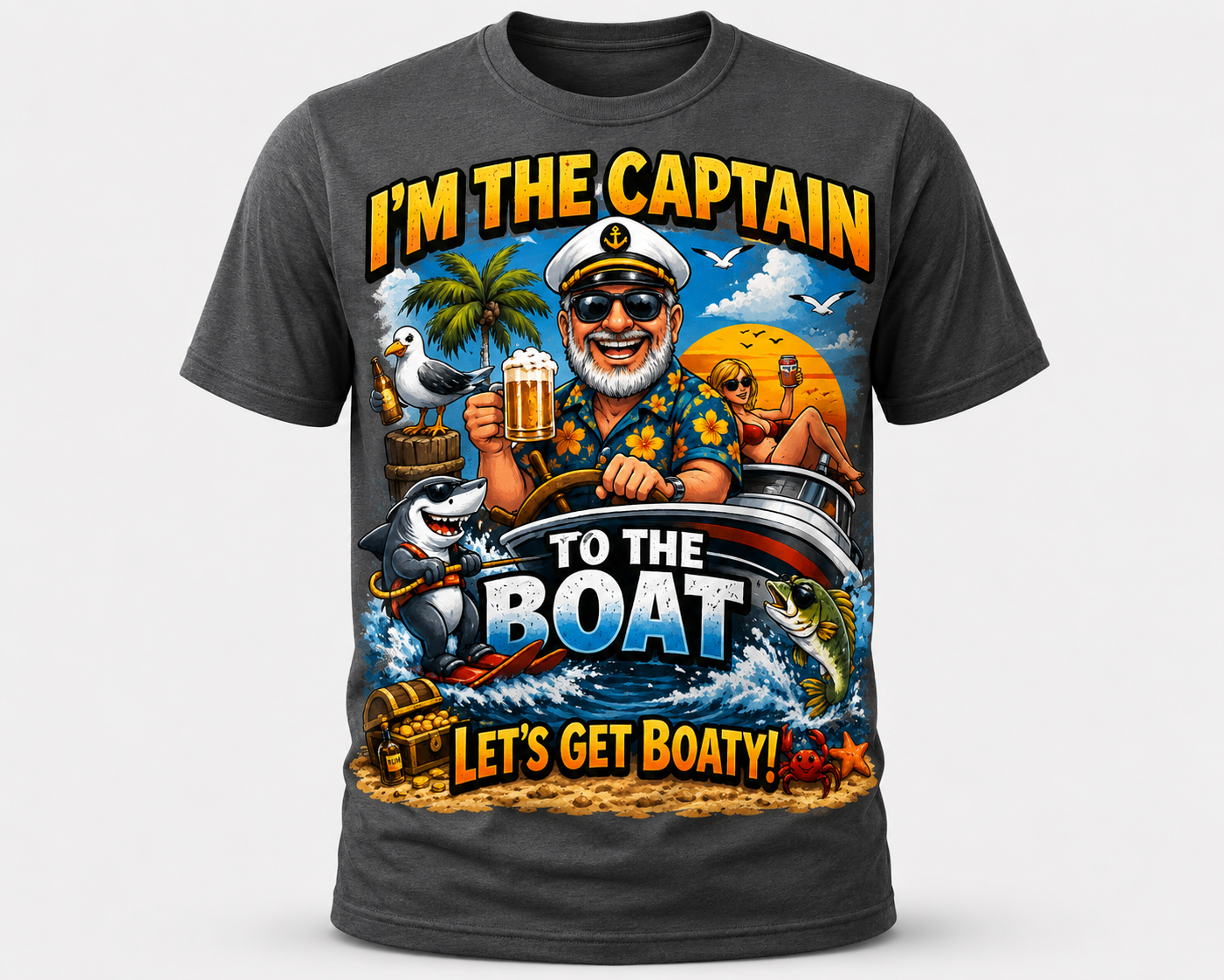 I'm The Captain of the Boat – Let's Get Boaty! Funny Boating T-Shirt