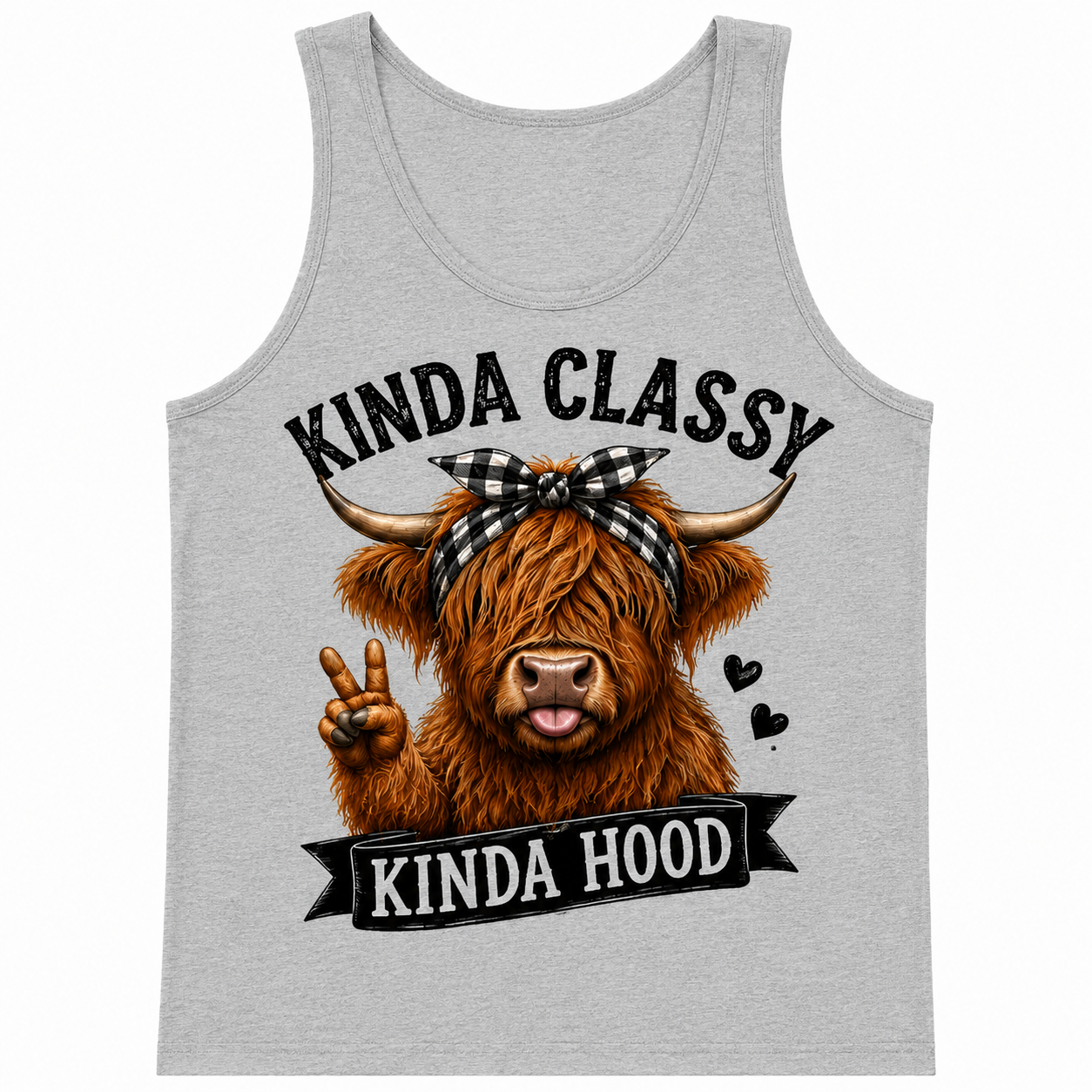 Kinda Classy Kinda Hood Highland Cow Tank Top