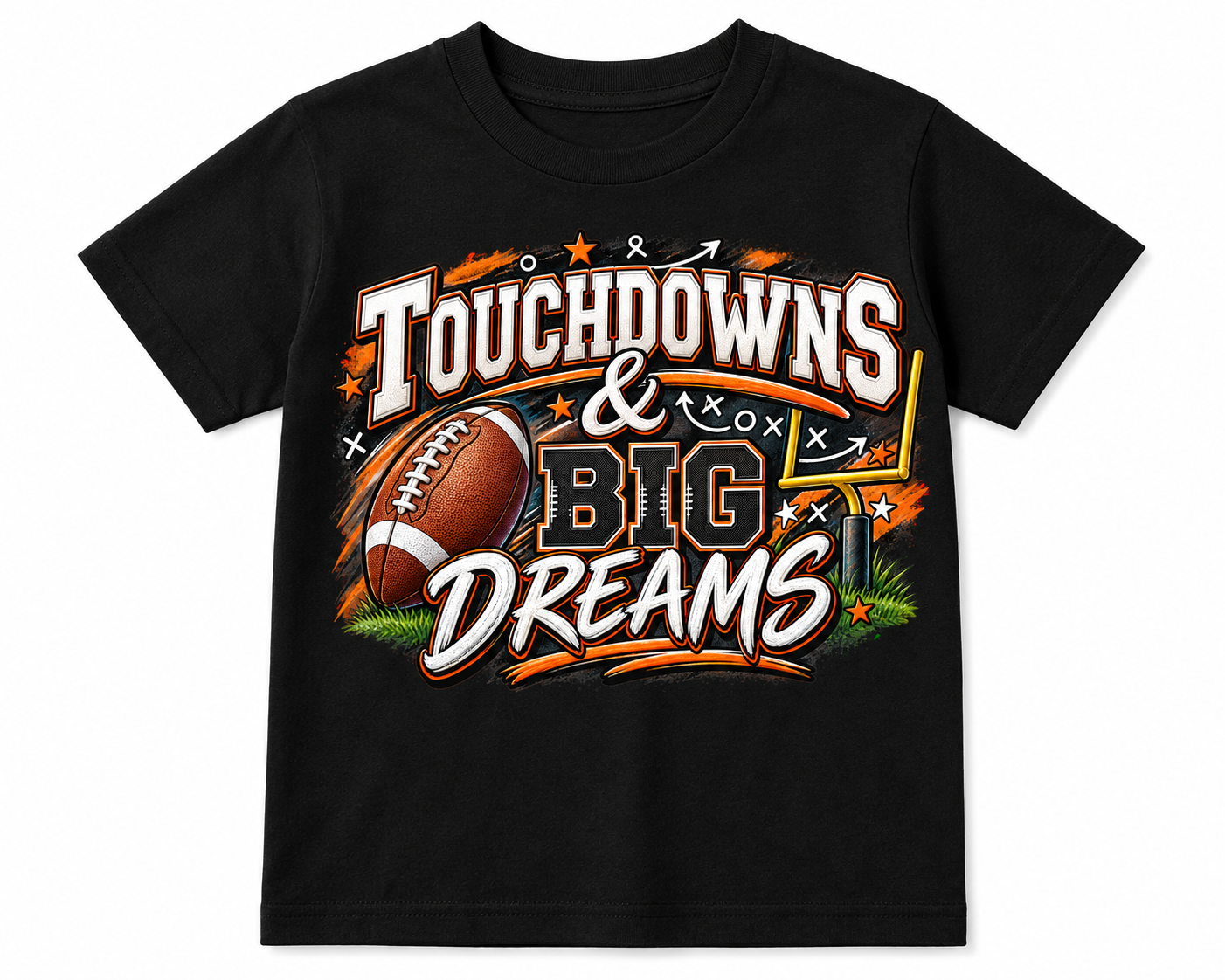Touchdowns & Big Dreams Youth Football T-Shirt