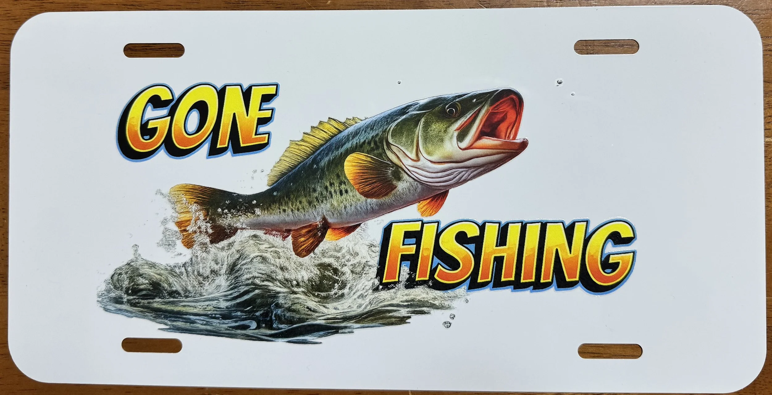 Gone Fishing – Bass Fishing License Plate