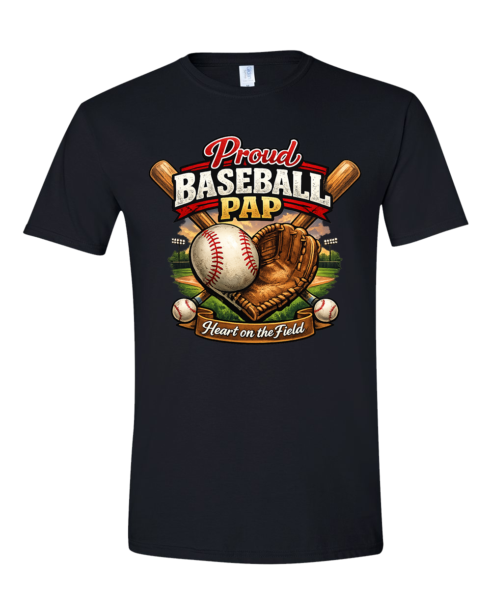 Proud Baseball Pap – Heart on the Field T-Shirt