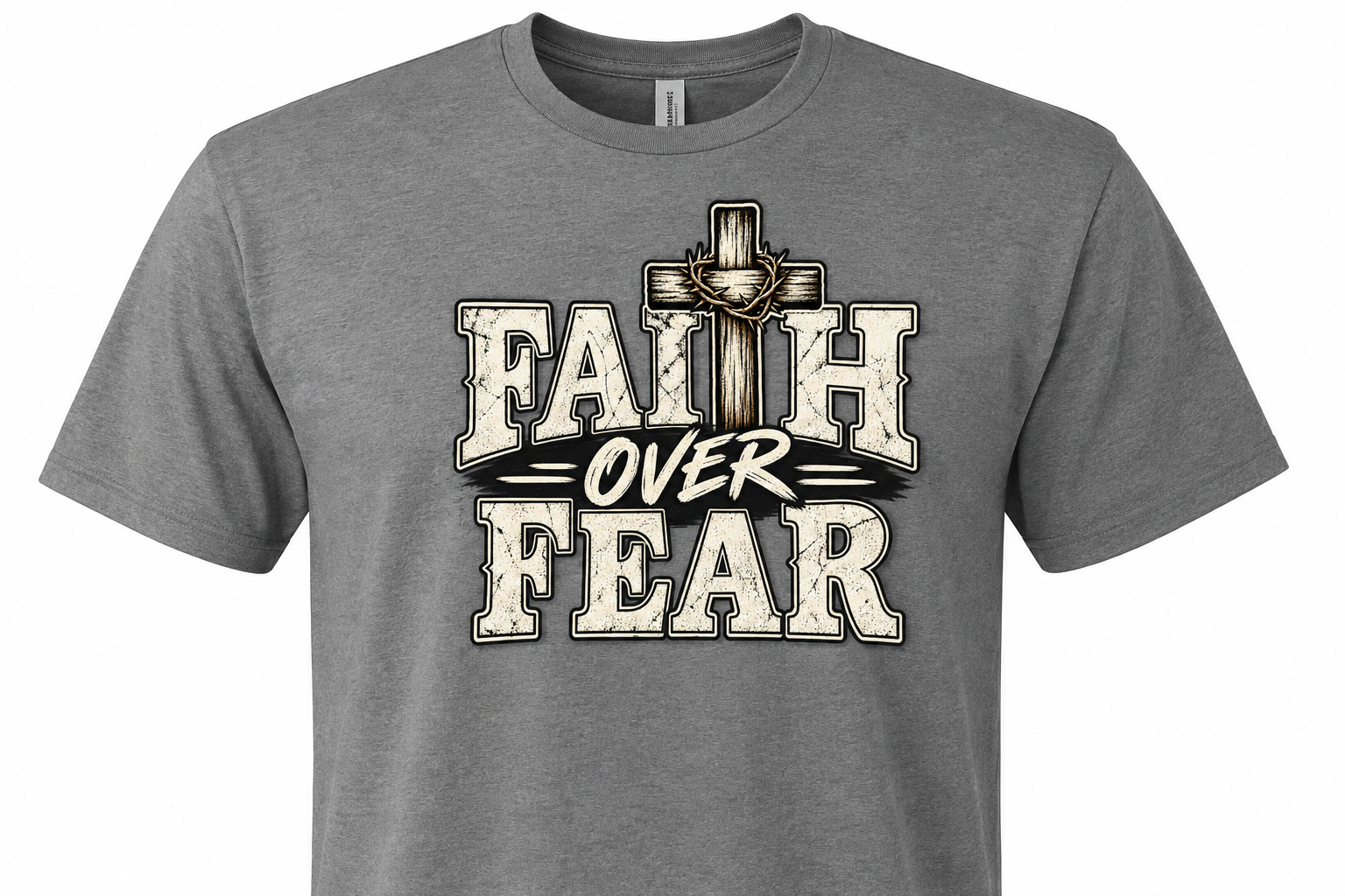 Faith Over Fear Christian Cross T-Shirt