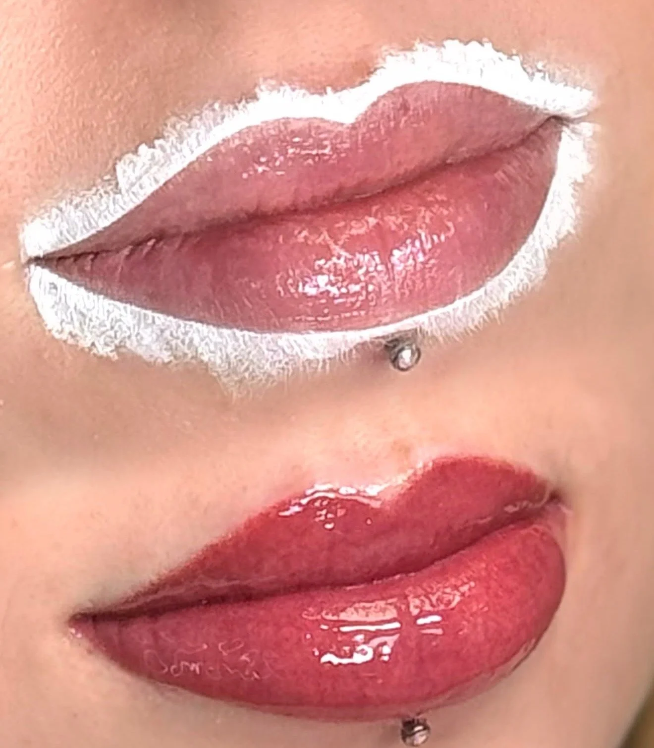 Classic solid lip blush tattoo in Oahu for subtle everyday color.