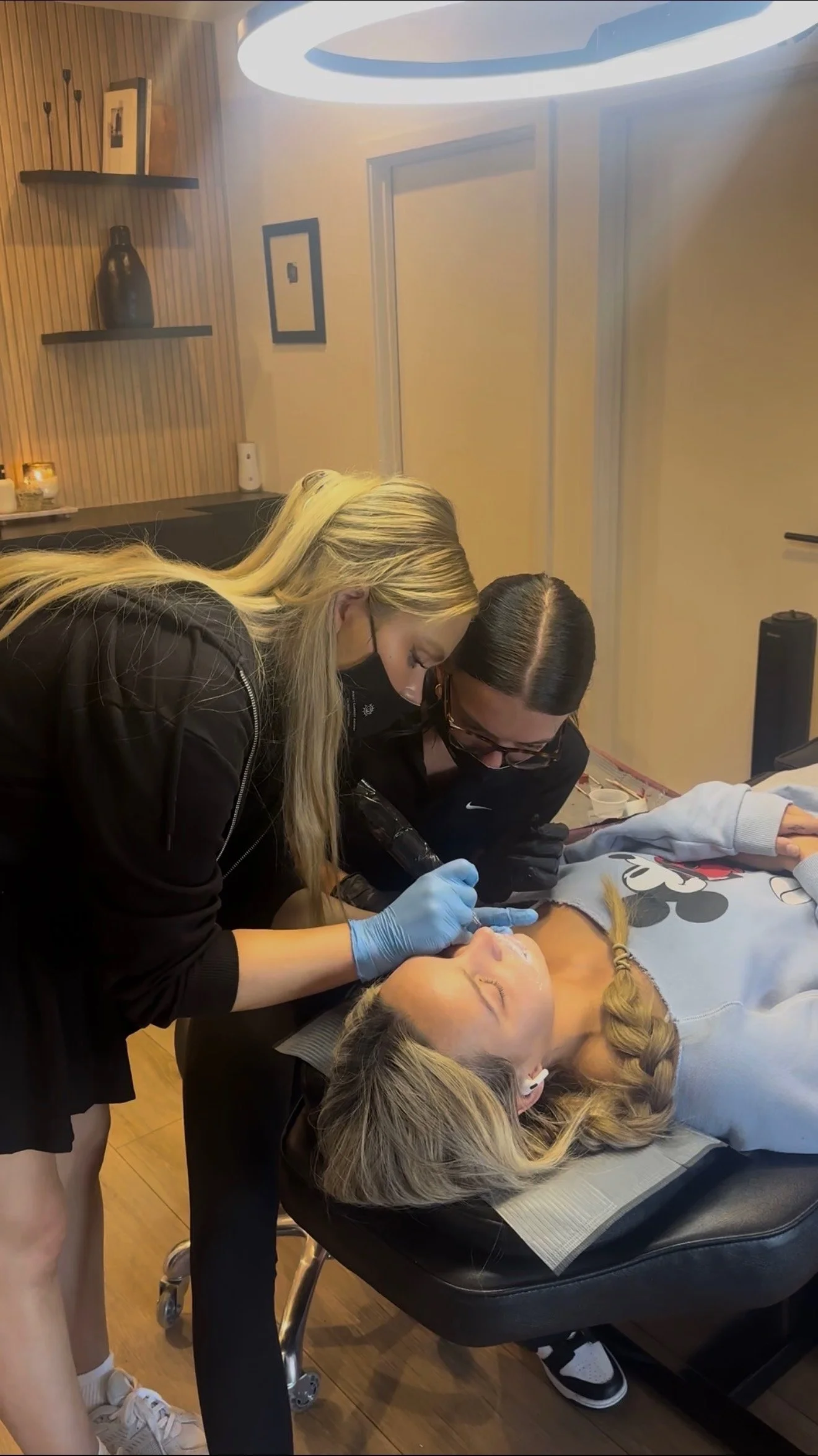 Permanent makeup lip blush close-up detail in San Diego.