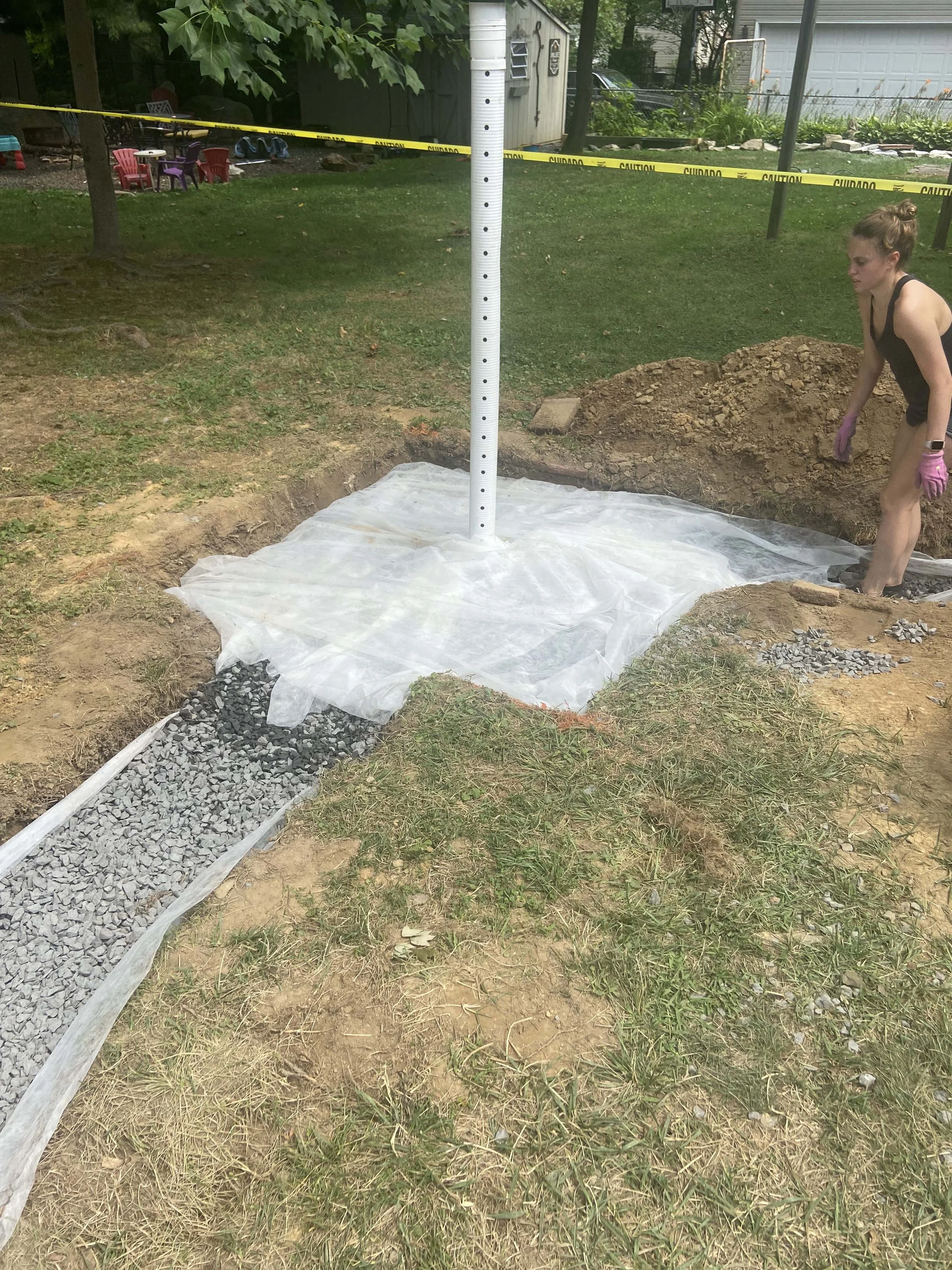 During - Water drainage system installed