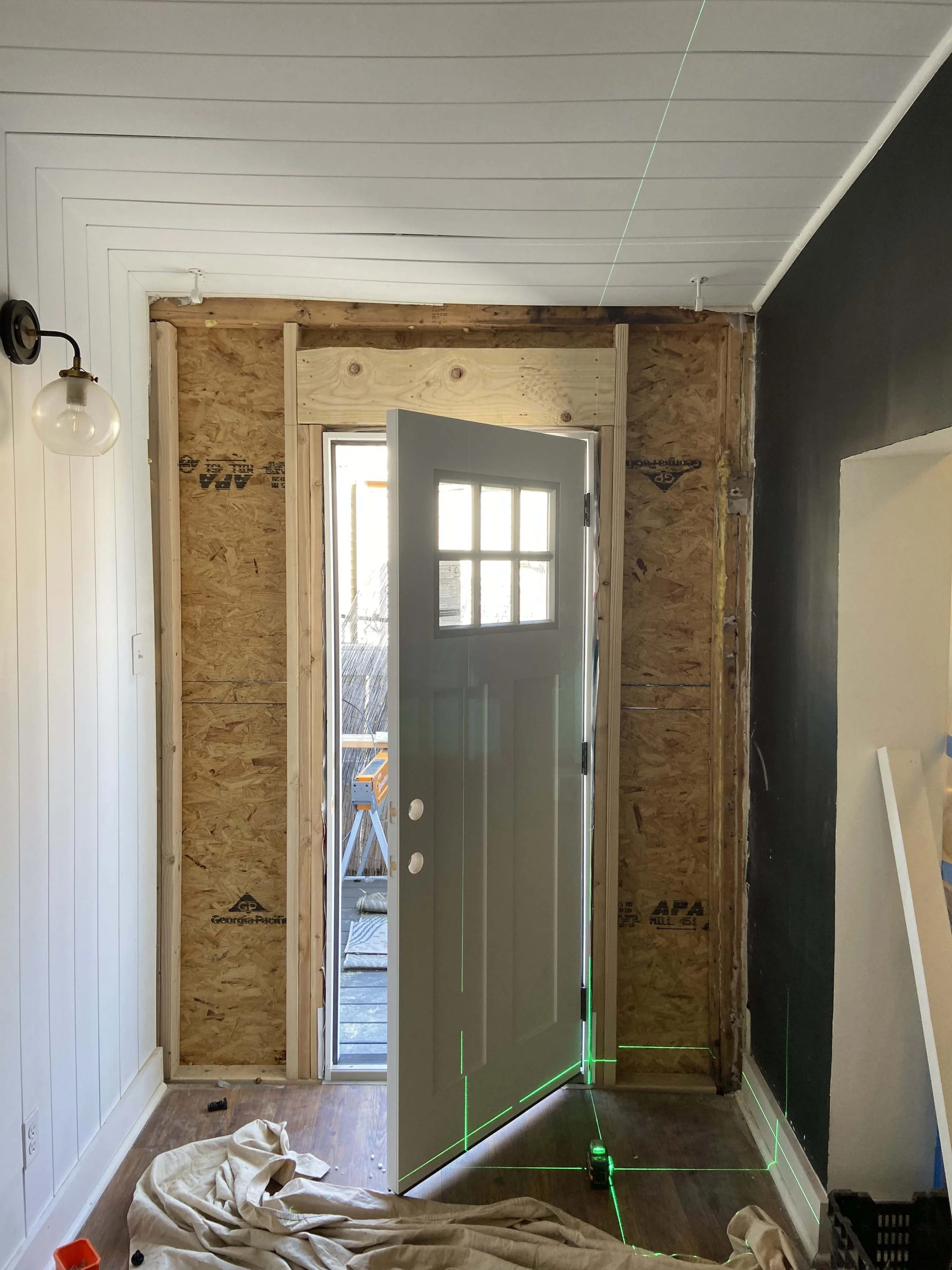 During - Door installed - pre insulation 