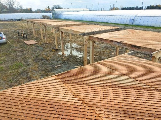 Custom-made pergoals for commercial client.