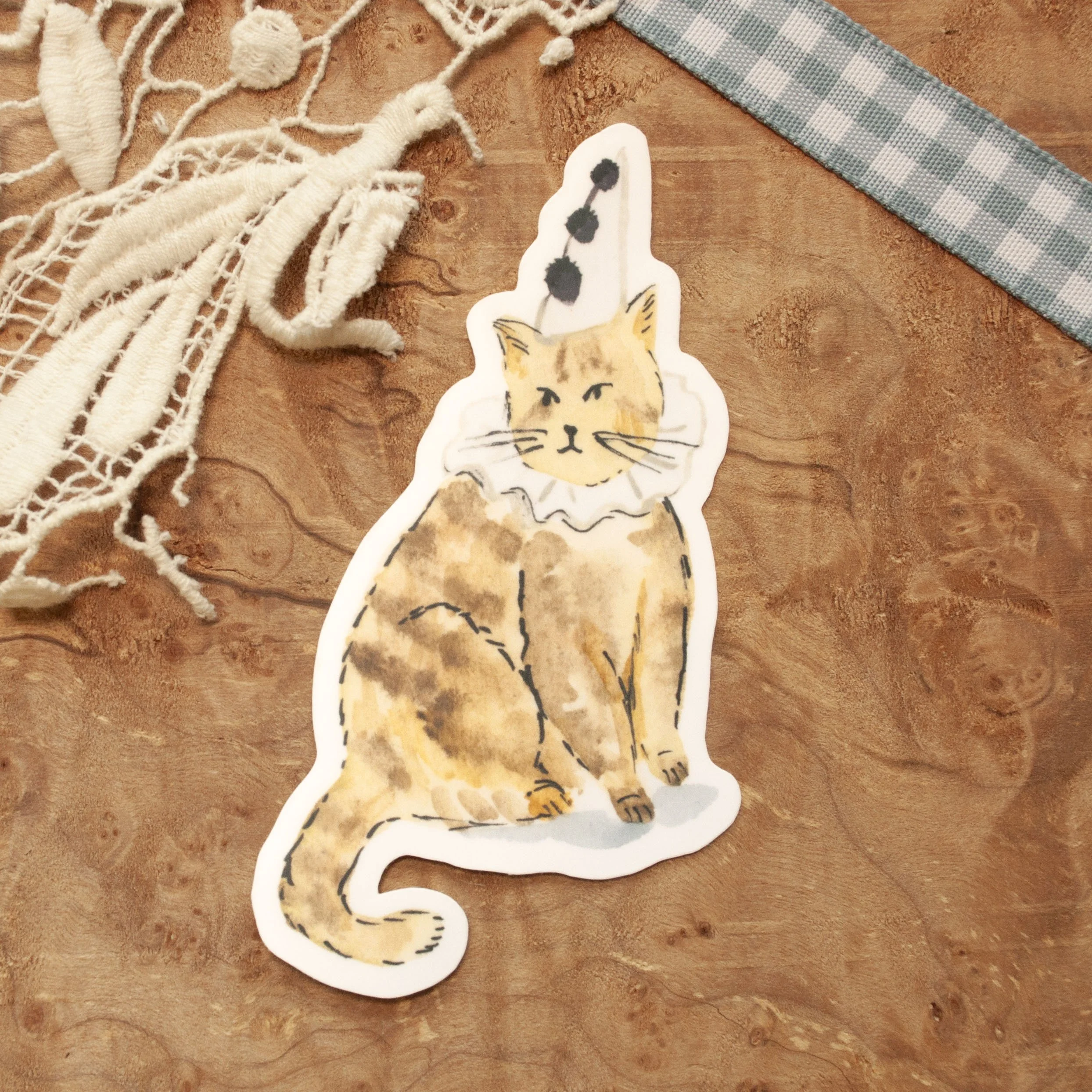 Pierrot Cat Sticker