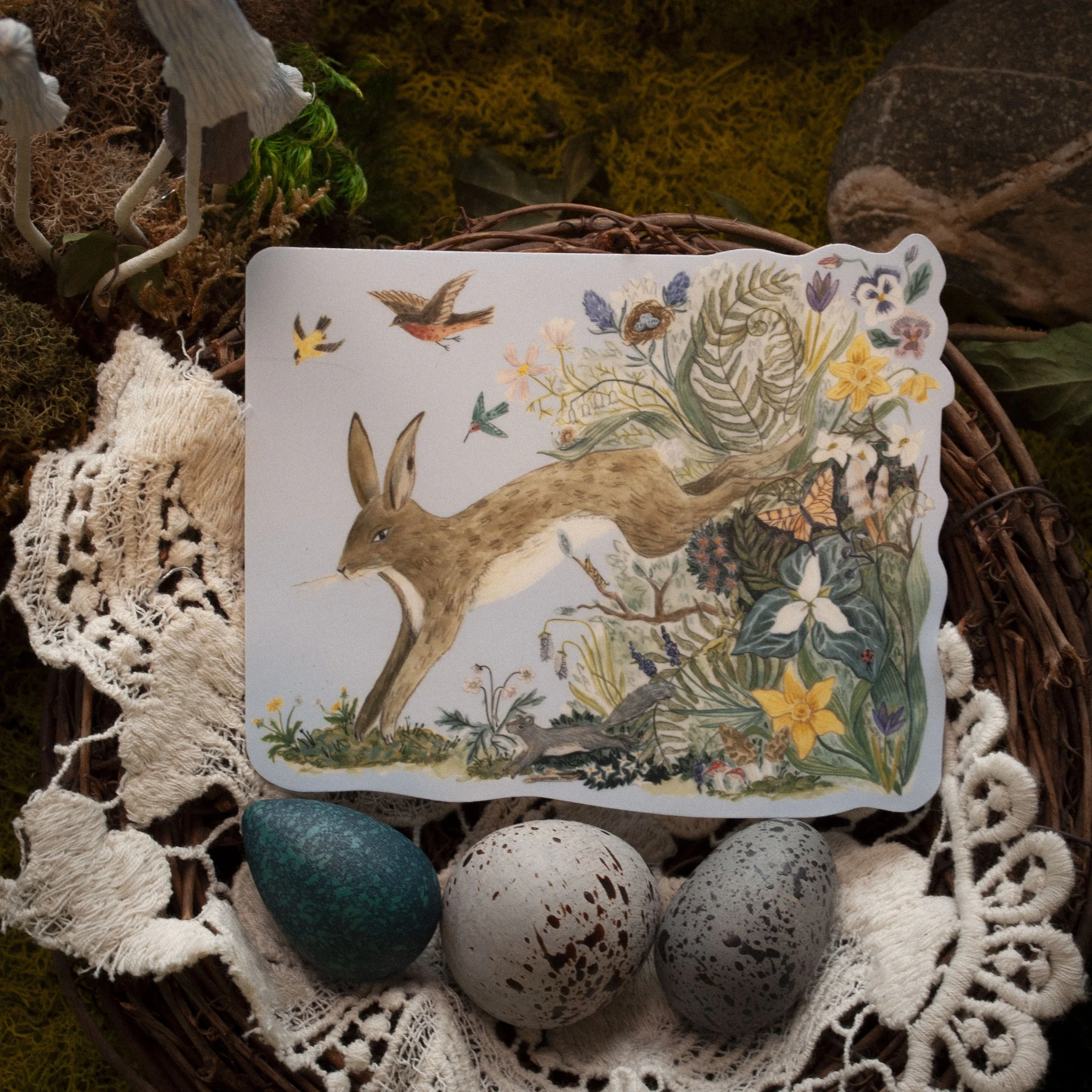 Spring Hare Sticker