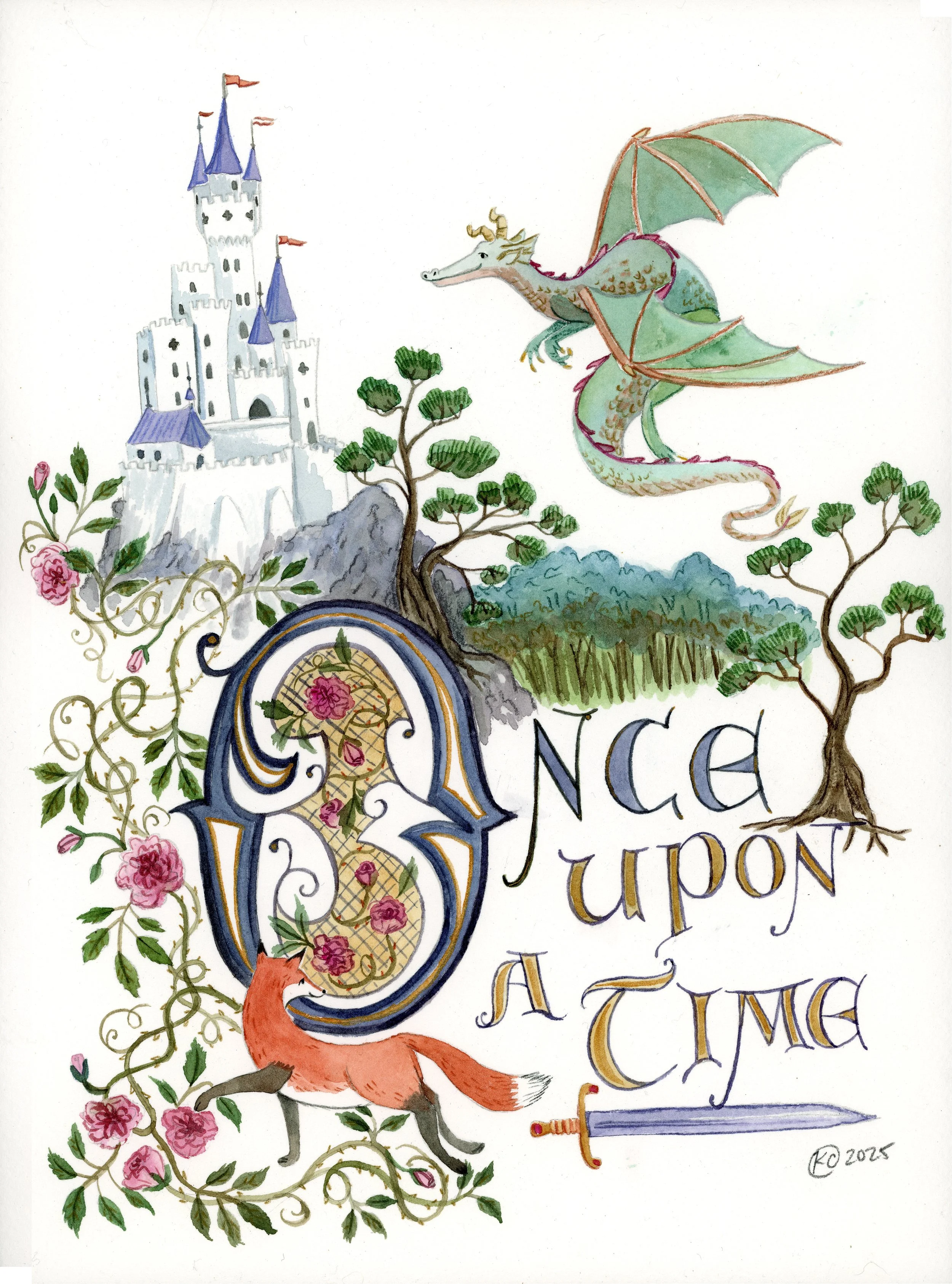 watercolor & colored pencil on cold press watercolor paper