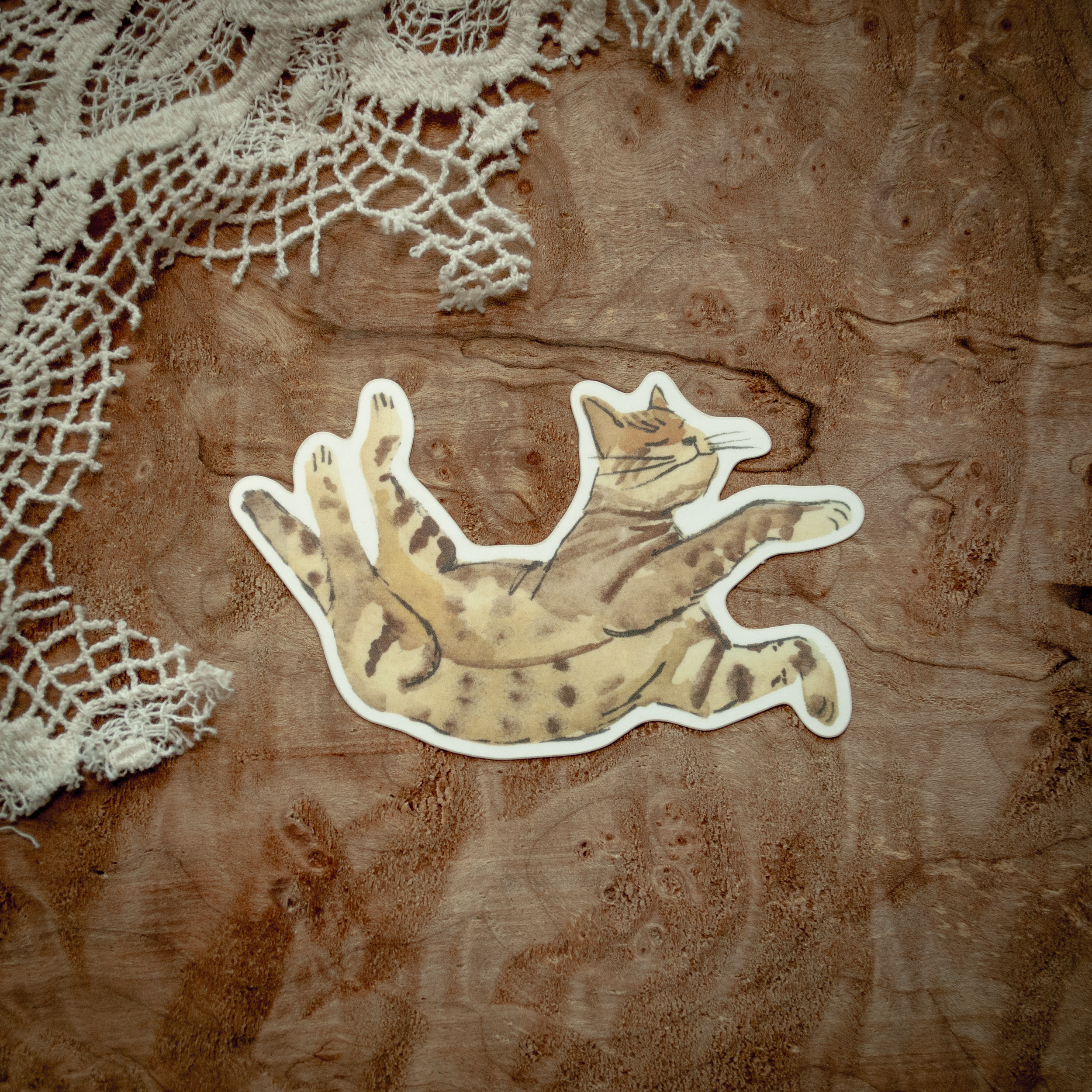 Stretch Kitty Sticker