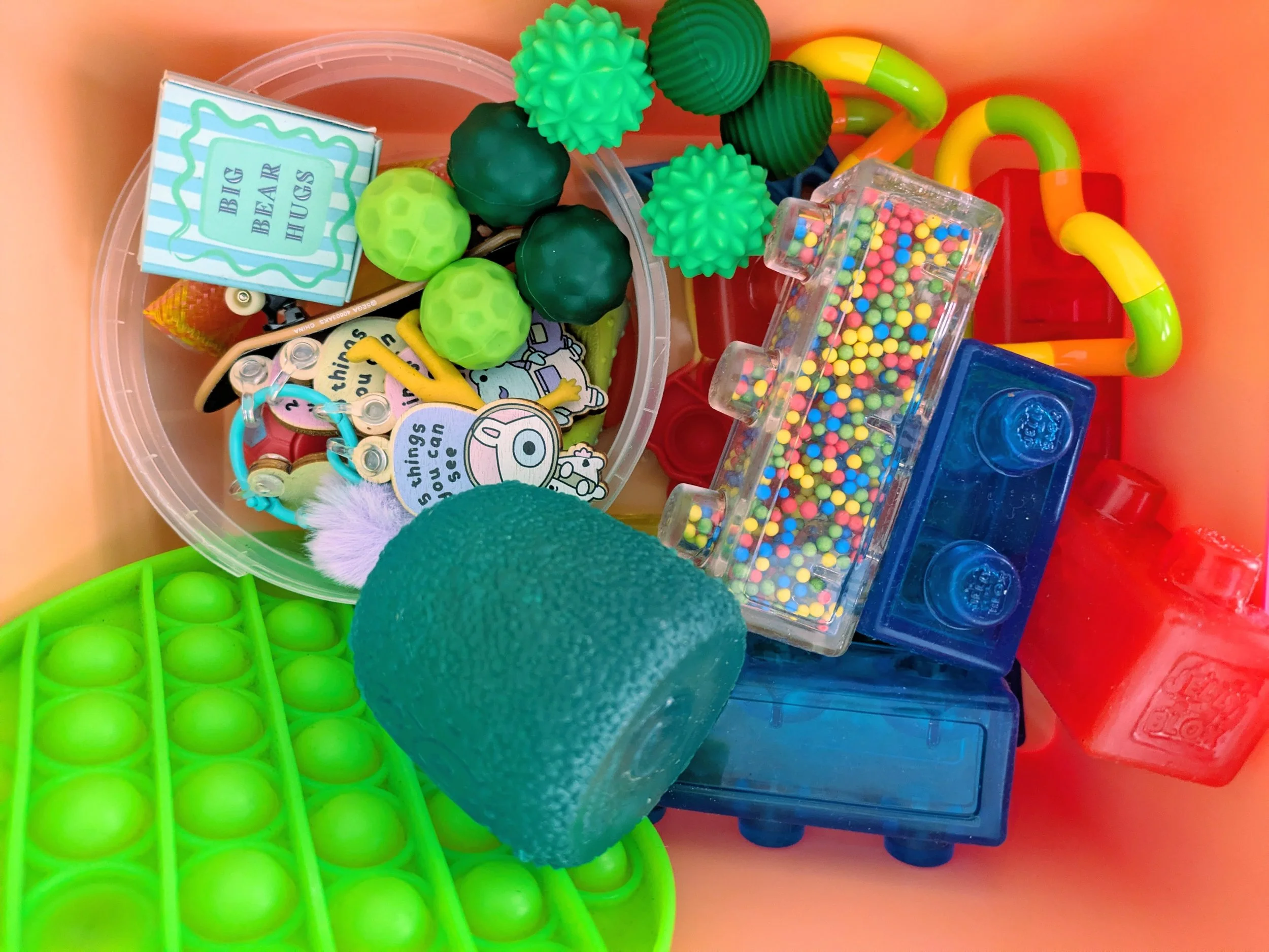 Box of fidget toys