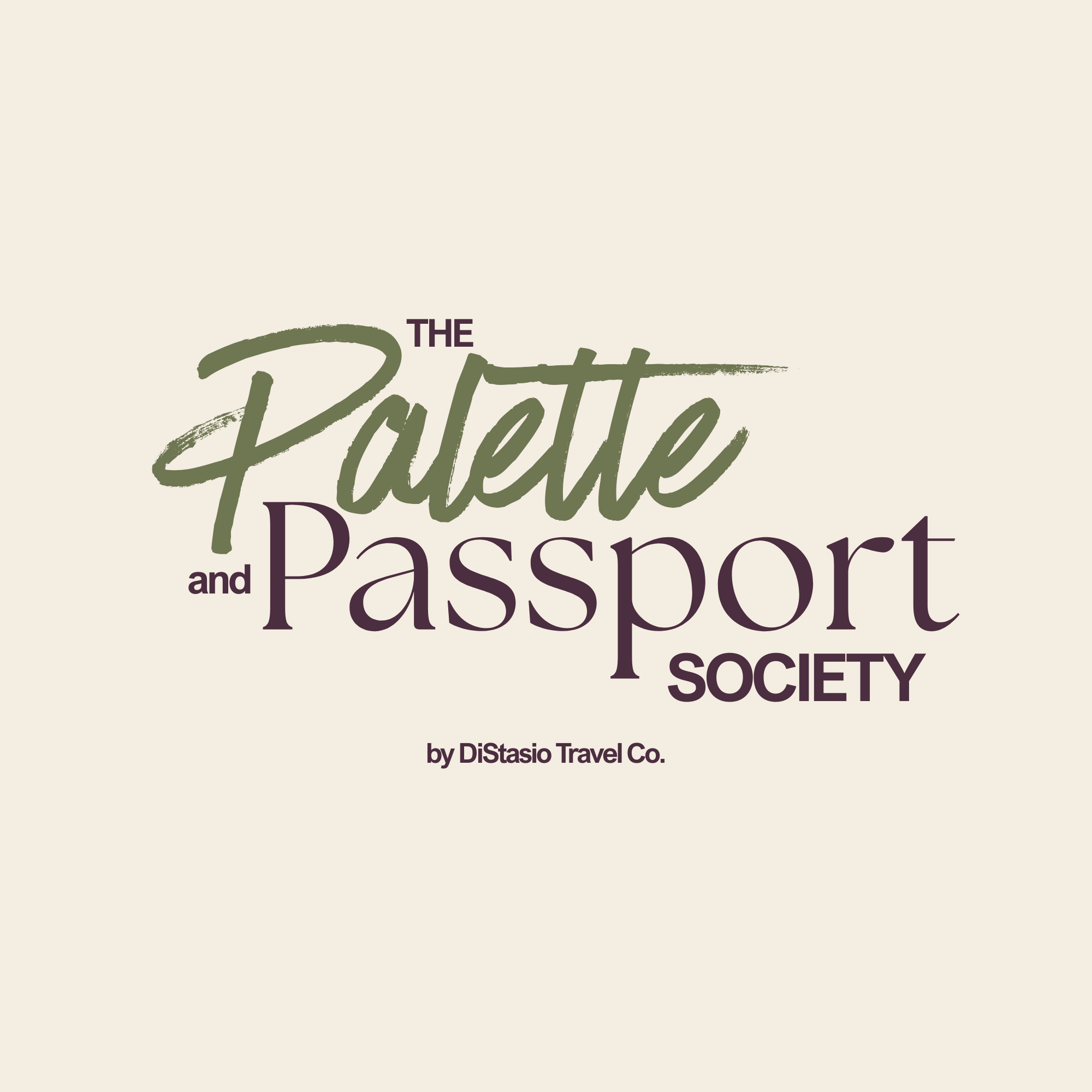 Logo for The Palette and Passport Society by DiStasio Travel Co.
