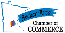 Becker Area logo with a stylized map of Minnesota and a blue banner reading 'Becker Area'
