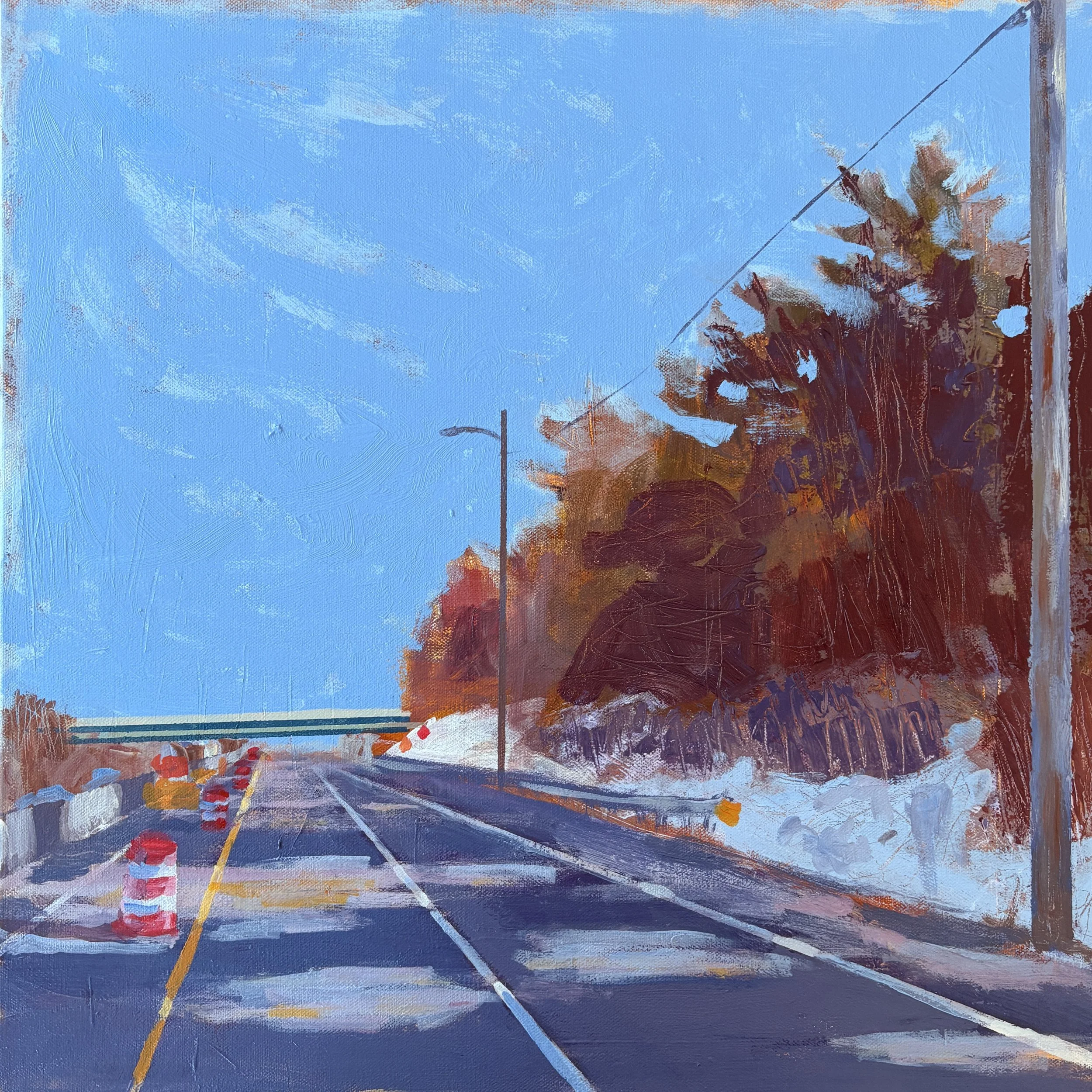 Twin State Line, 2026, Acrylic on Canvas, 20x20 inches | $600