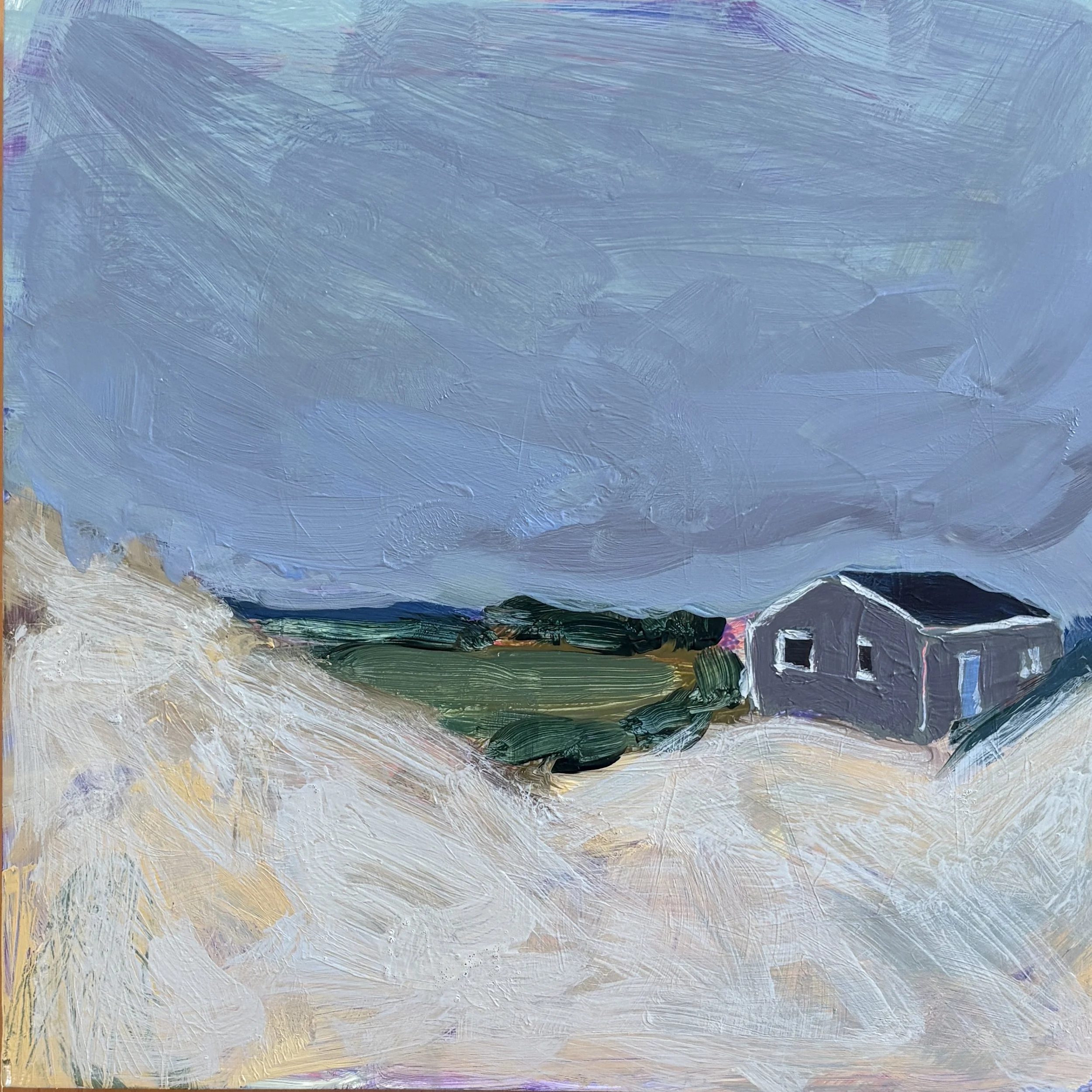 Dune Shack,  2026, Acrylic on Cradled Wood Panel, 8x8 inches | $150