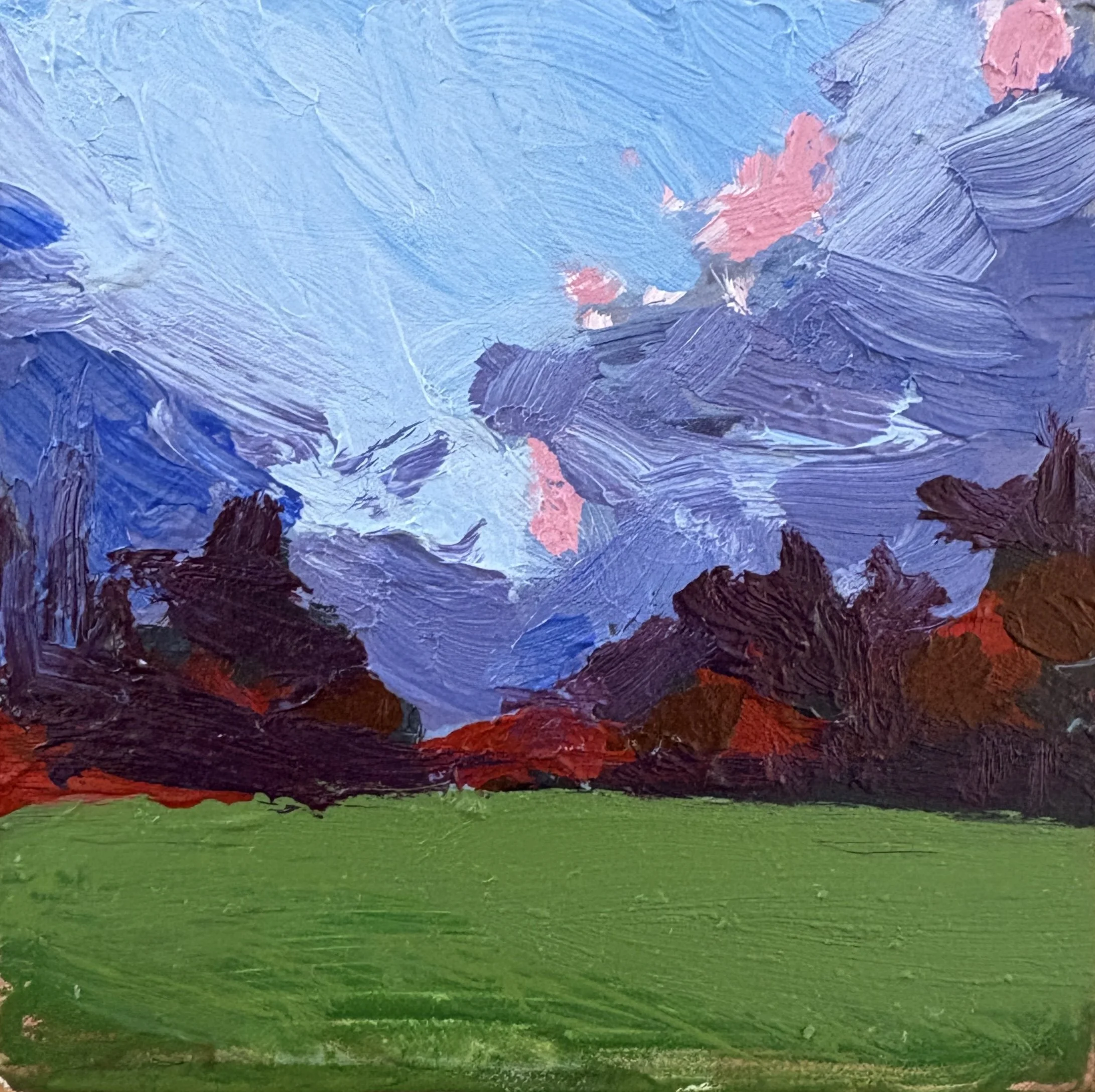 Invisible String II, 2025, Acrylic on Panel 4x4 inches | $120