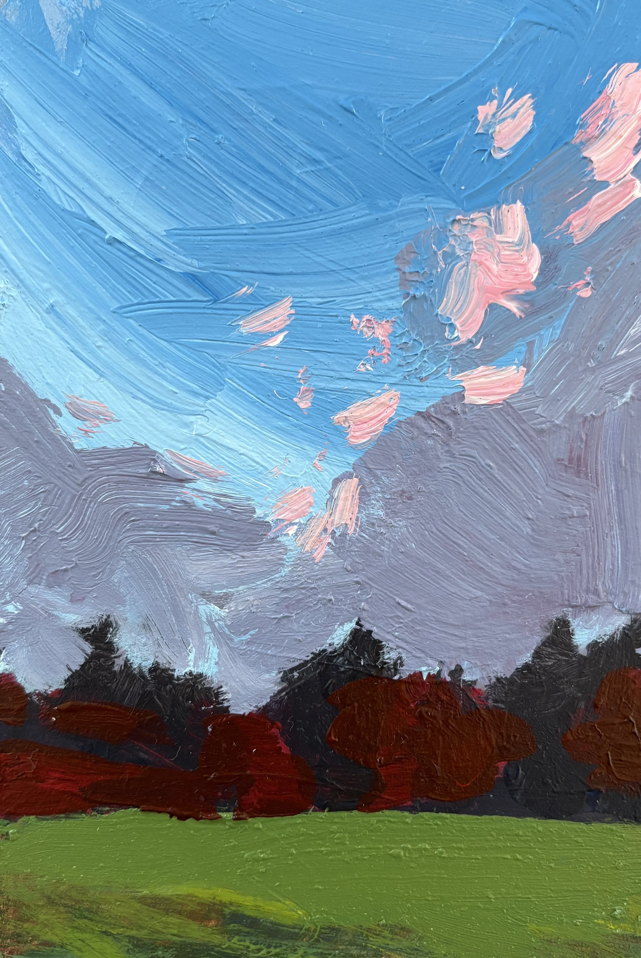 Invisible String I, 2025, Acrylic on Panel 4x6 inches | $160