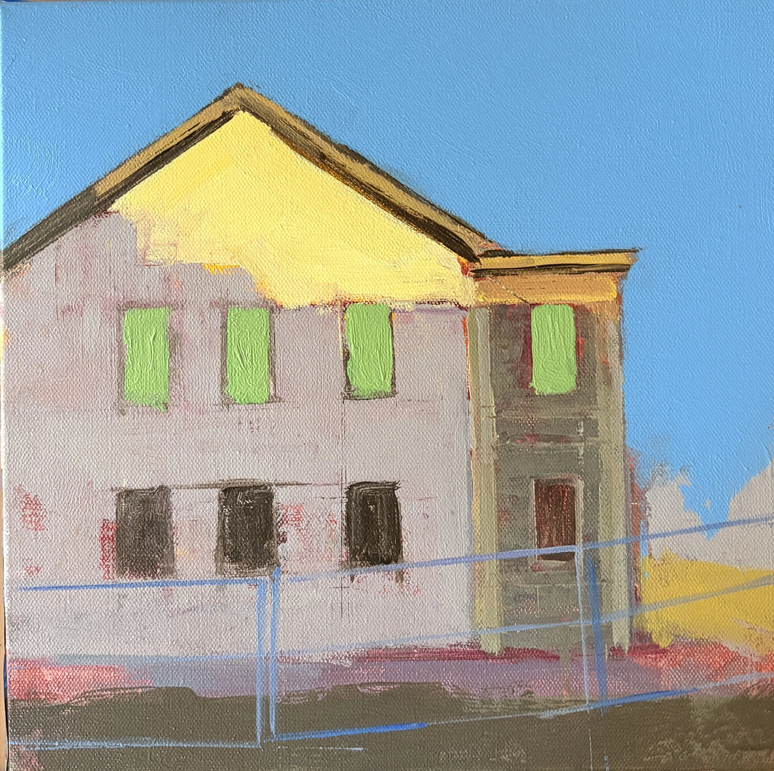 Athenaeum Under Construction I, 2026, Acrylic on Canvas 12x12 inches