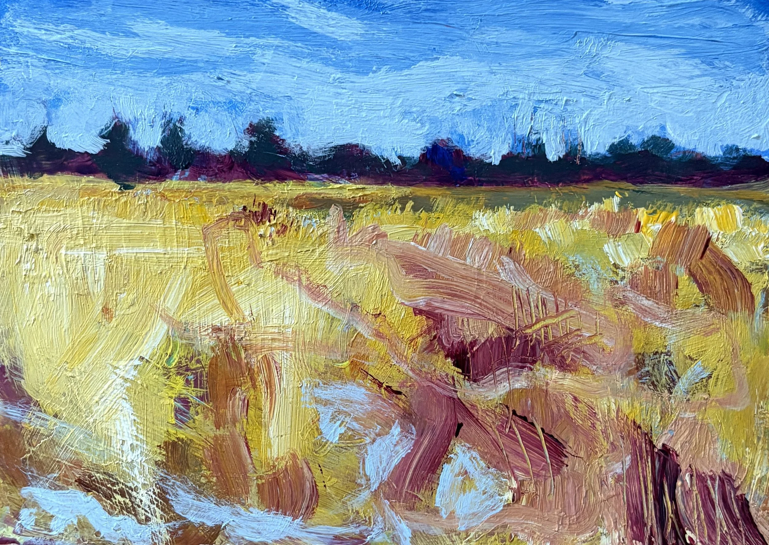 On the Road to Newburyport, 2025, Acrylic on Cradled Wood Panel, 5x7 inches | $200