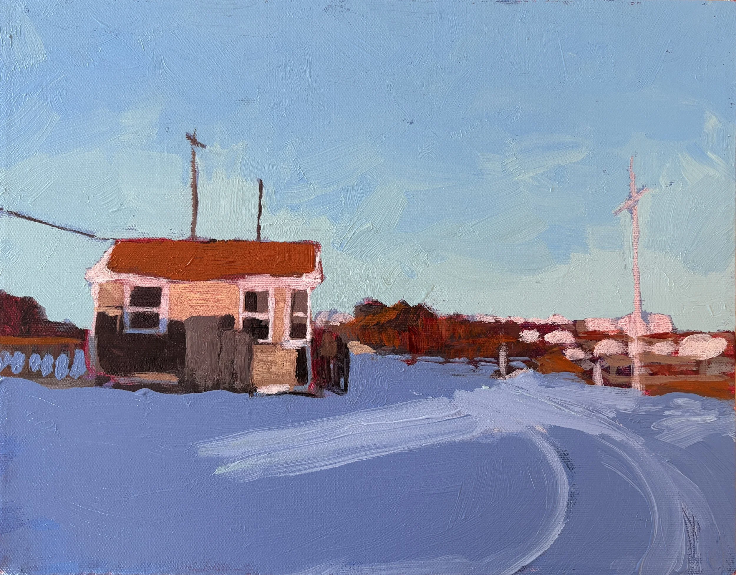 Sesuit Harbor,  2026, Acrylic on Canvas, 11x14 inches | $250