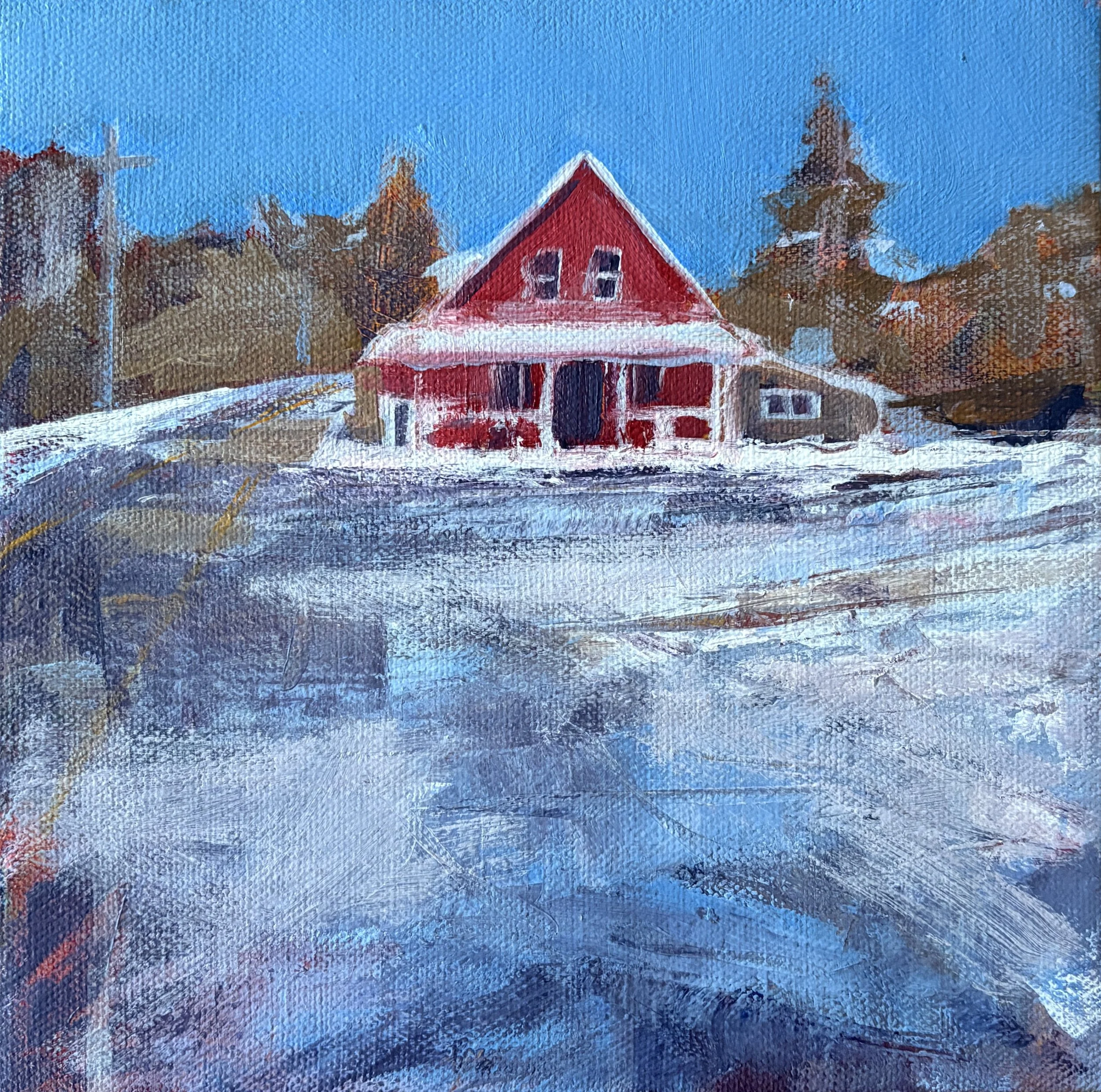 Pizza Shark, 2026, Acrylic on Canvas, 8x8 inches | $150