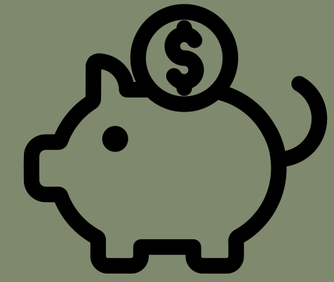 Illustration of a piggy bank with a dollar sign coin above it.