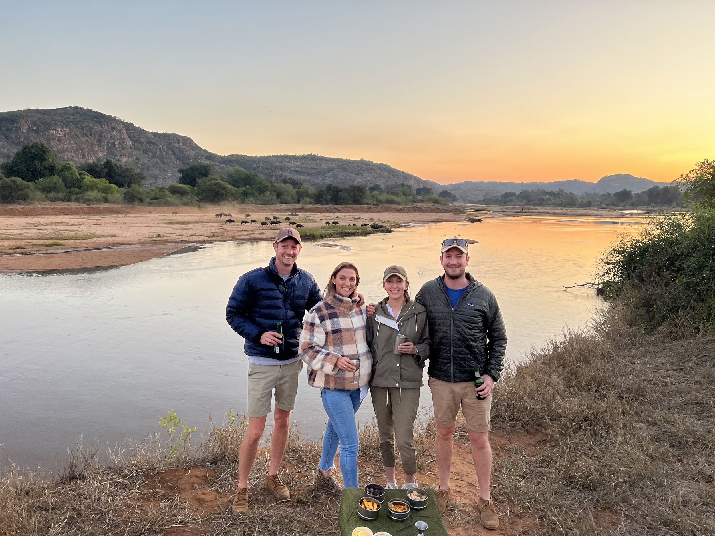 Sundowners on the banks of the Luvuvhu River in the Pafuri area of Kruger NP