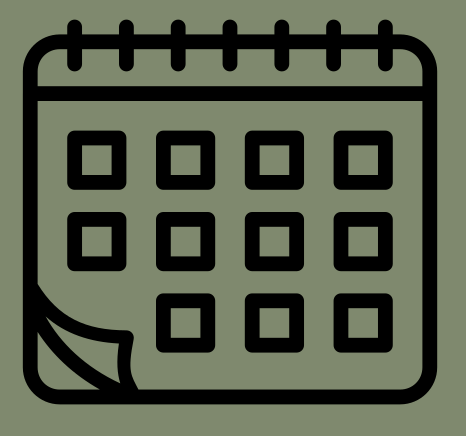 A calendar icon with a page corner folded.