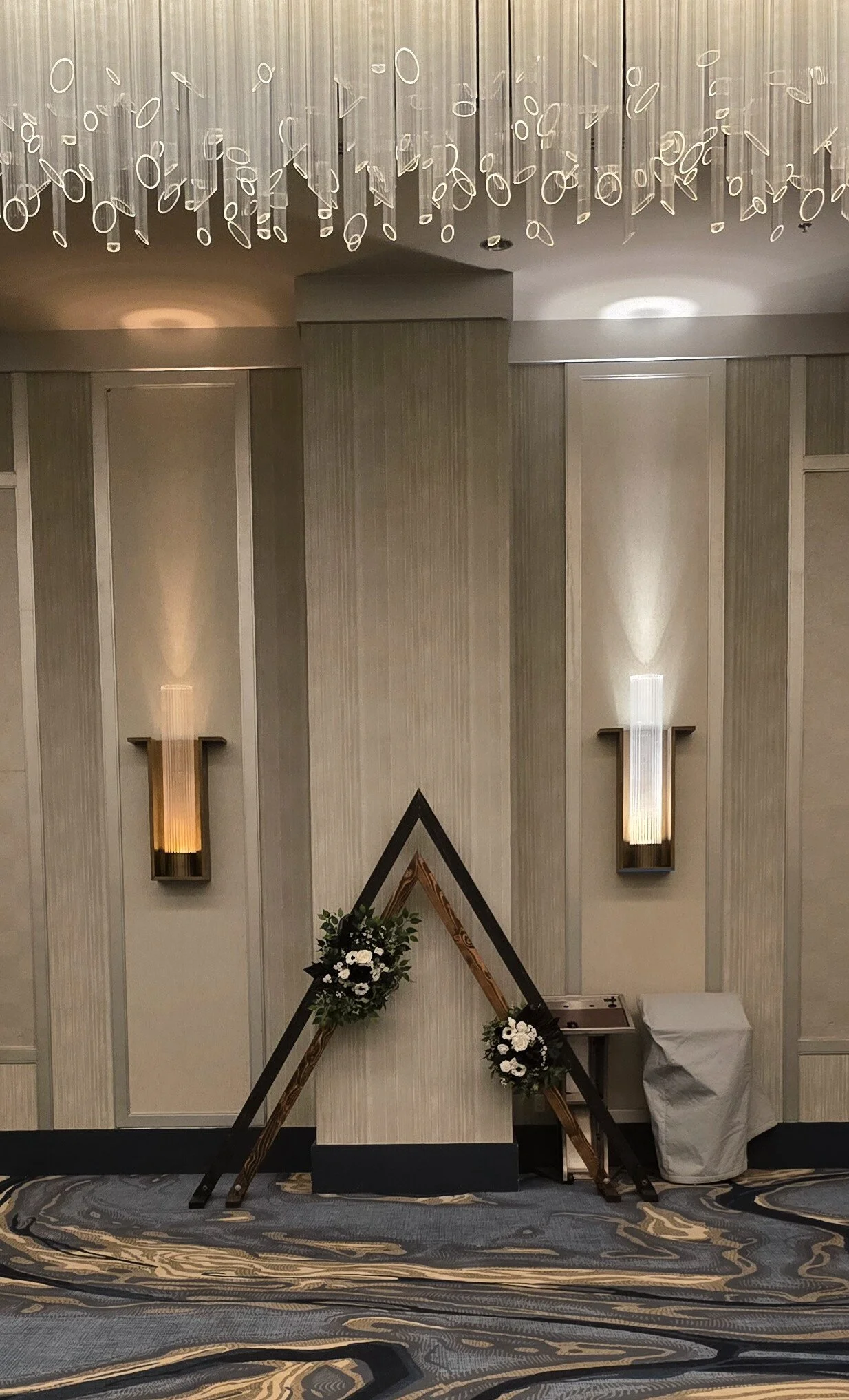 Double Triangle Arch for Wedding @ Gaylord Rockies Resort in Aurora, Colorado