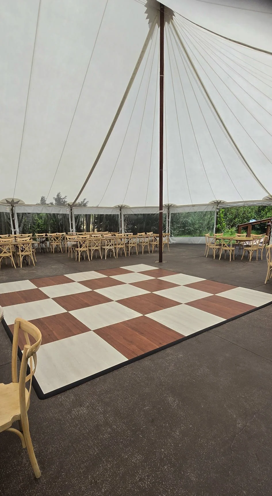 15x15 Dark Maple & White Oak Checkerboard Dance Floor In Idaho Springs, Colorado