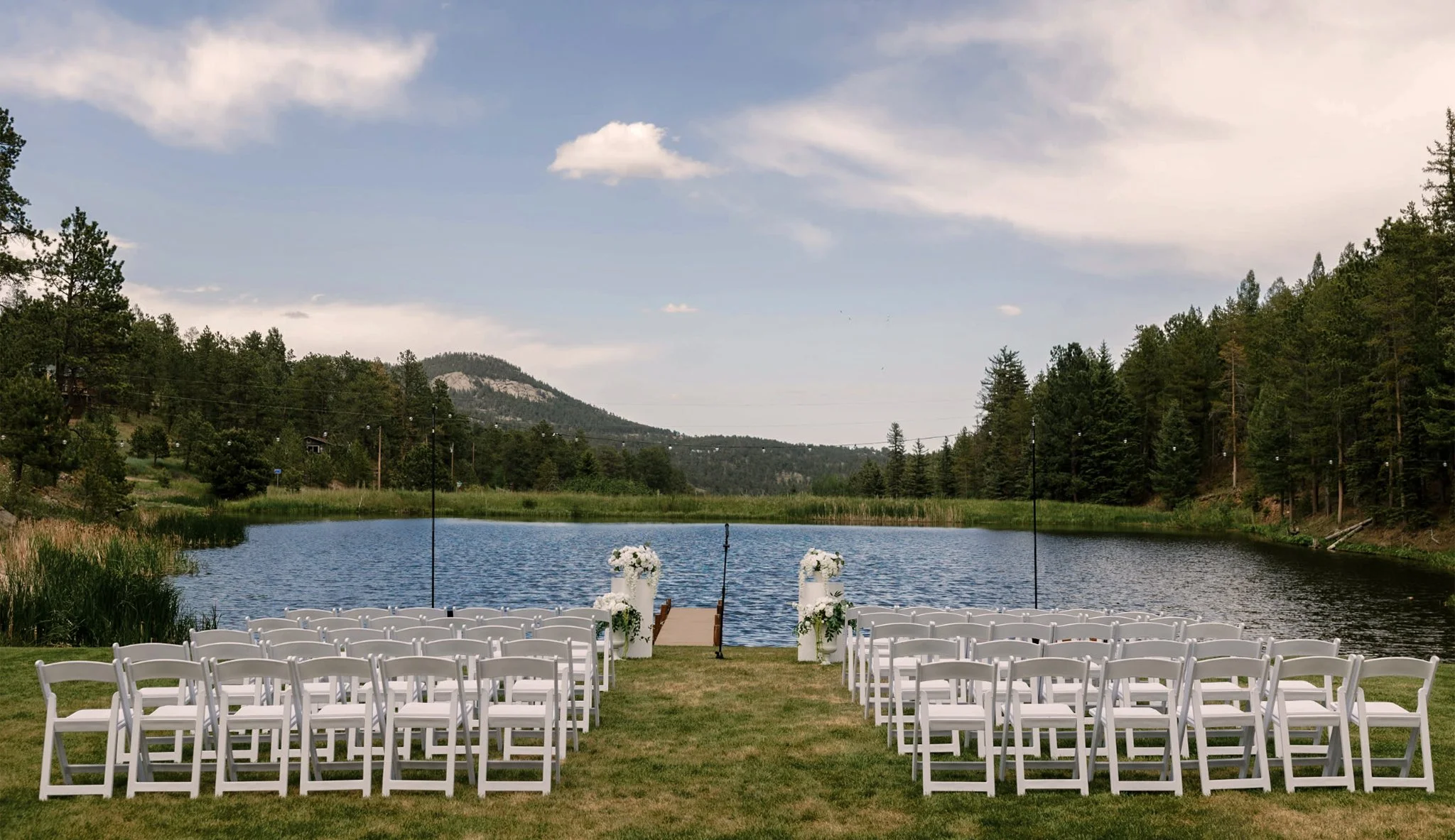 White Garden Chair Ceremony Seating In Conifer, Colorado
