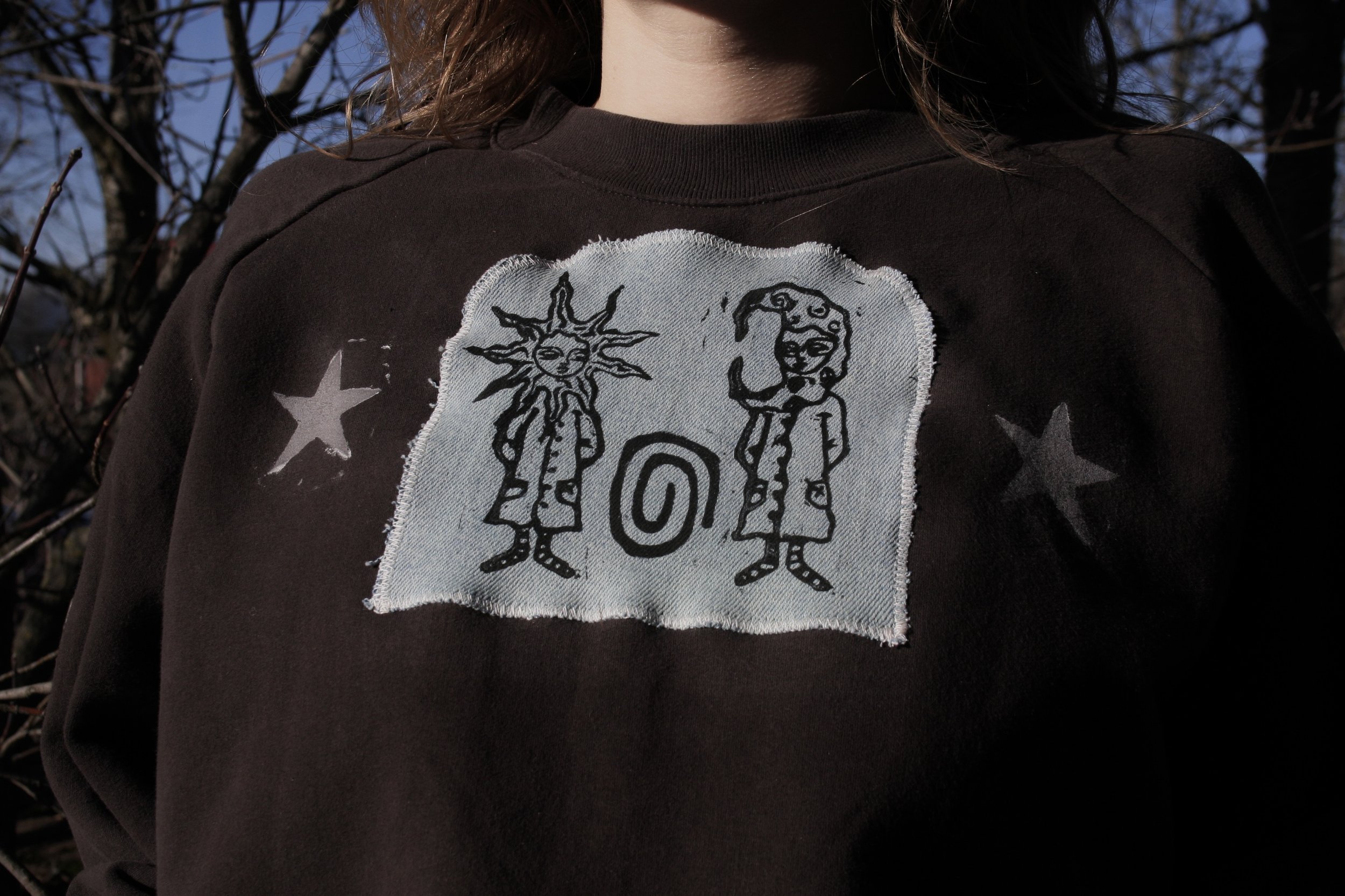 Sun & Moon Patch Sweater (L)