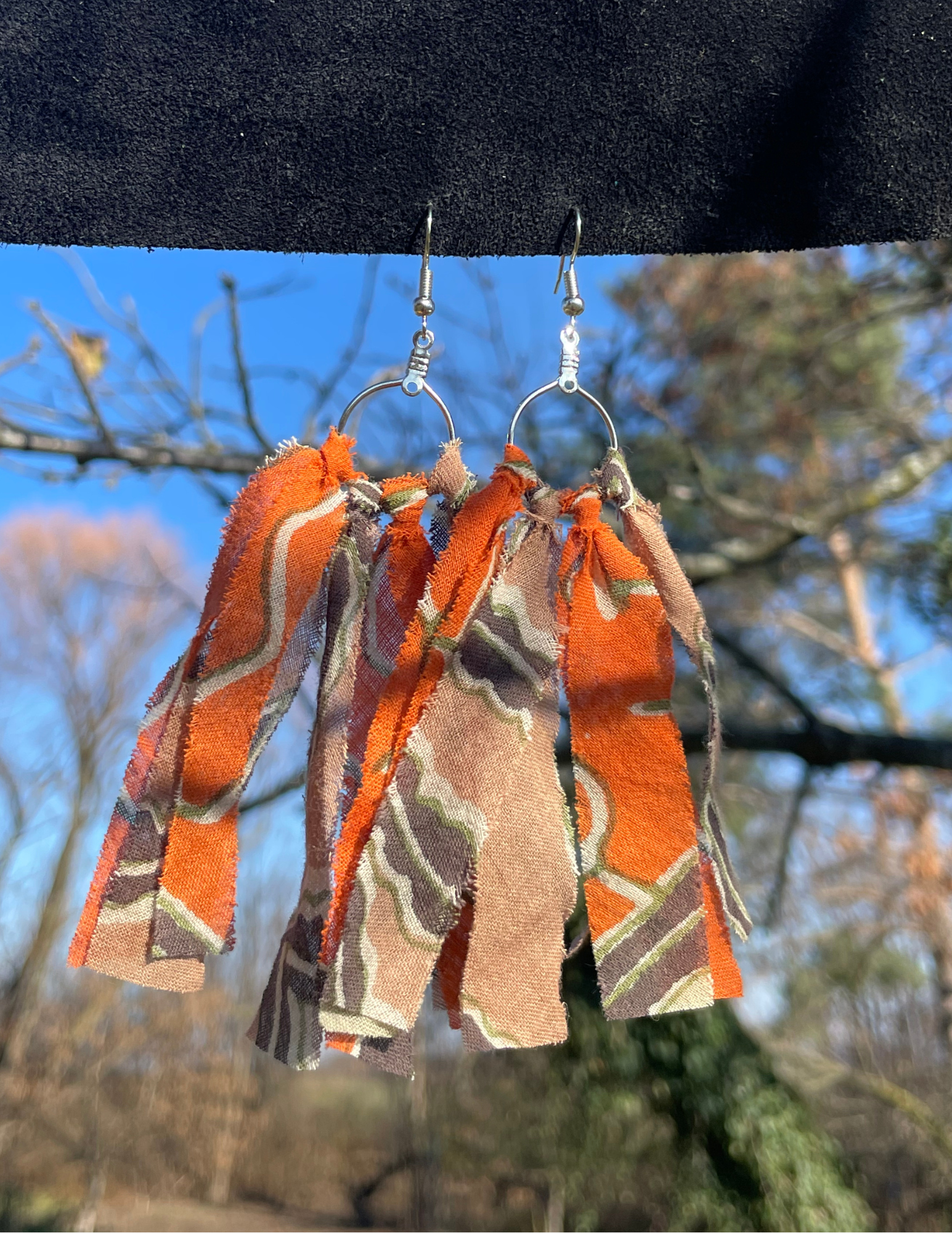 S Fabric Scrap Earrings