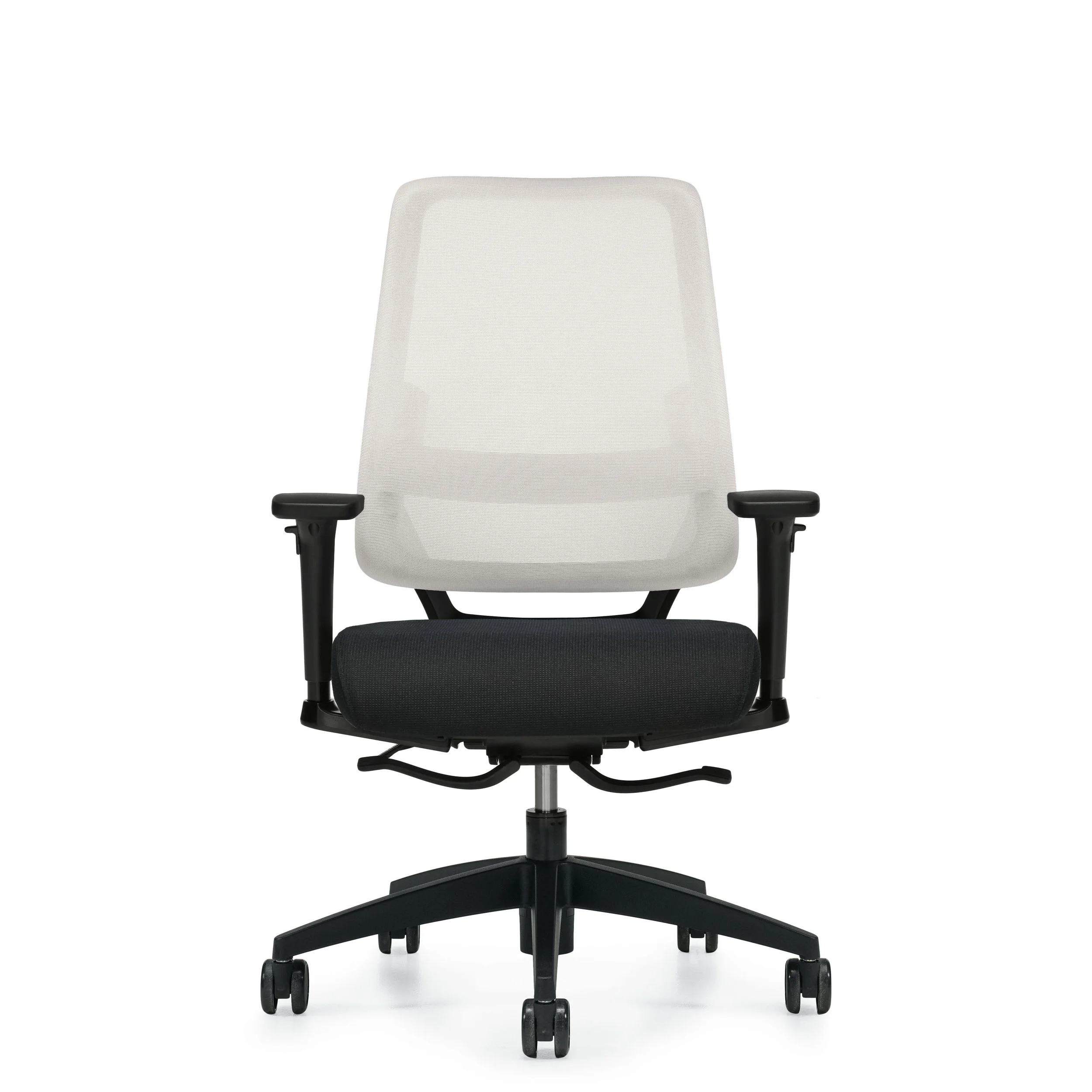 Sora ergonomic mesh office chair — black mesh seat front view
