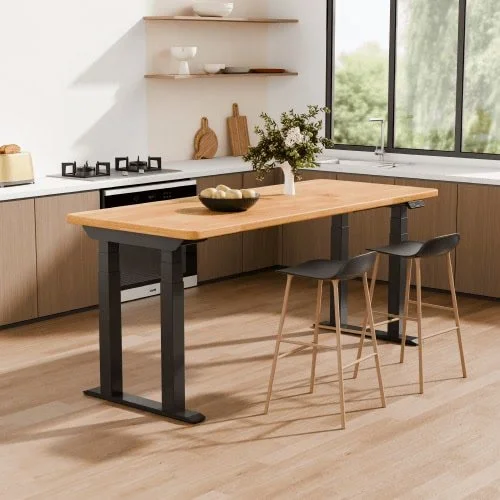 FS O-Leg as a dining table with a Crown wood top