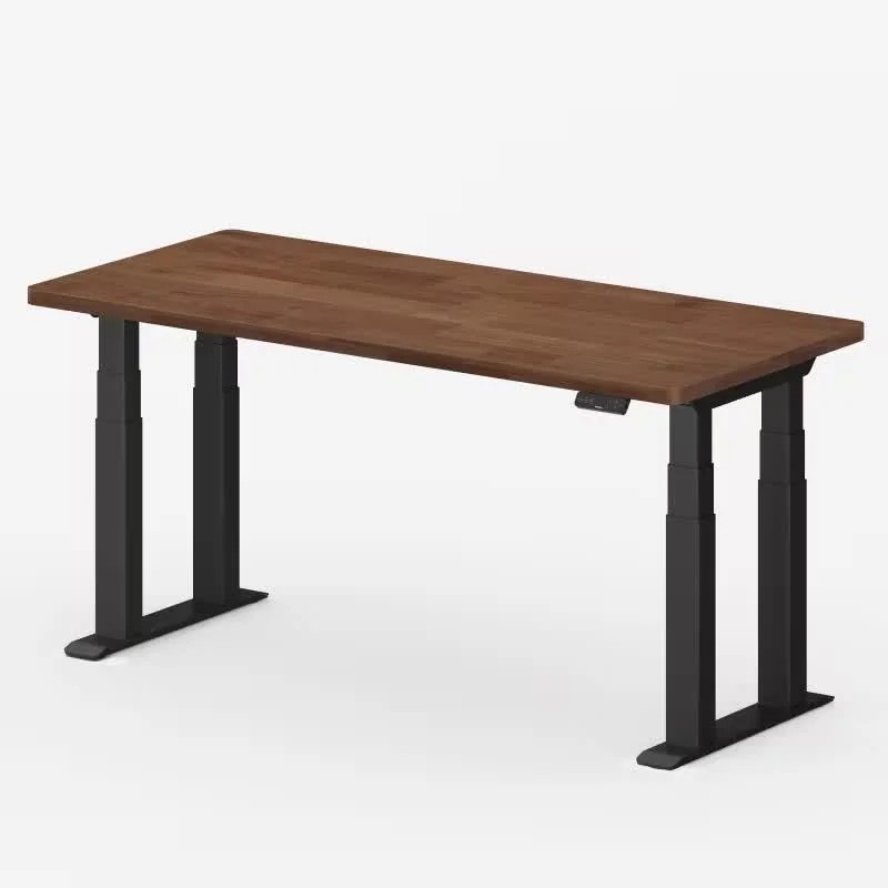 FS O-Leg 4-leg sit-stand base with dark wood top